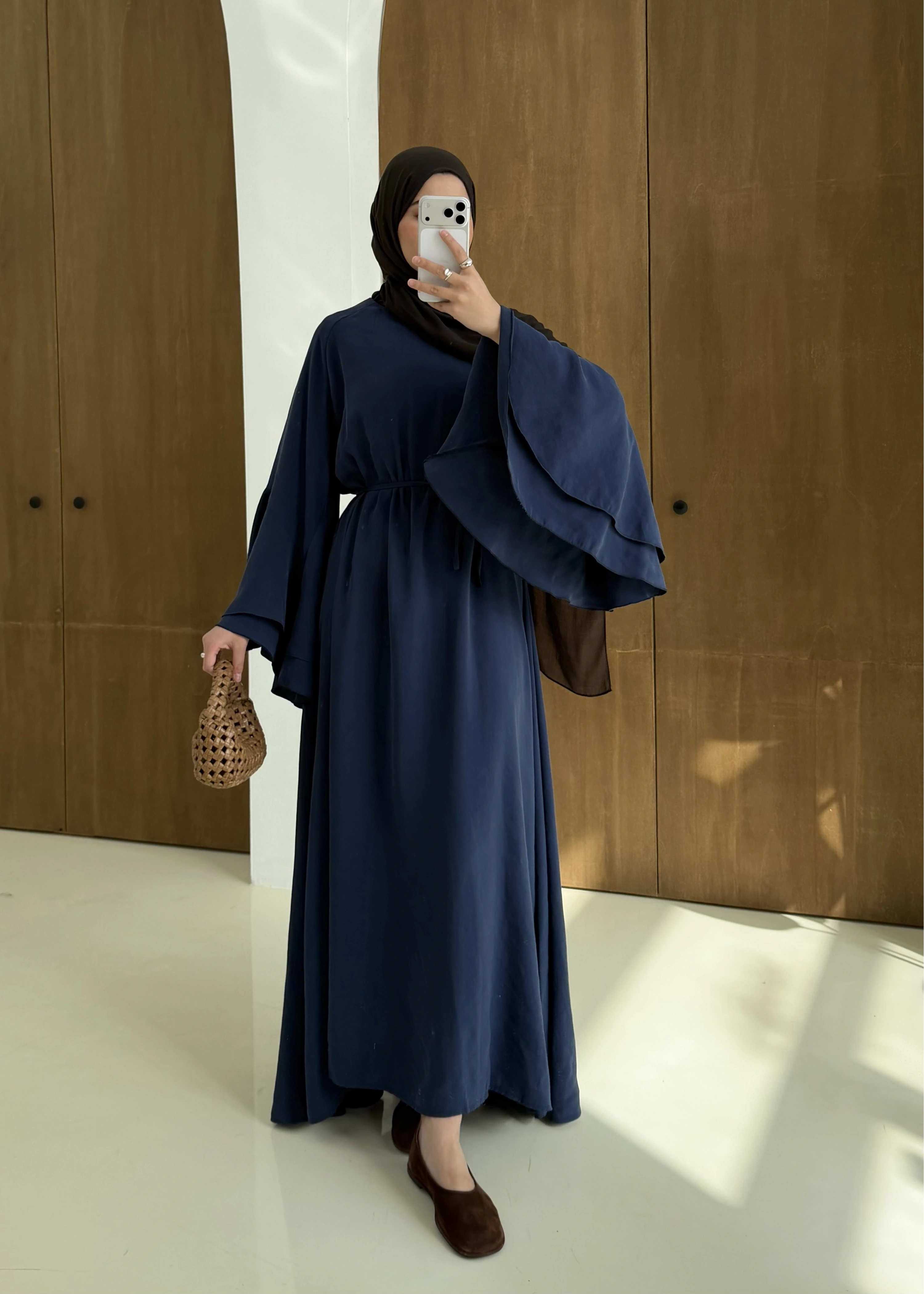 5024 GENİŞ KOL ELBİSE LACİVERT