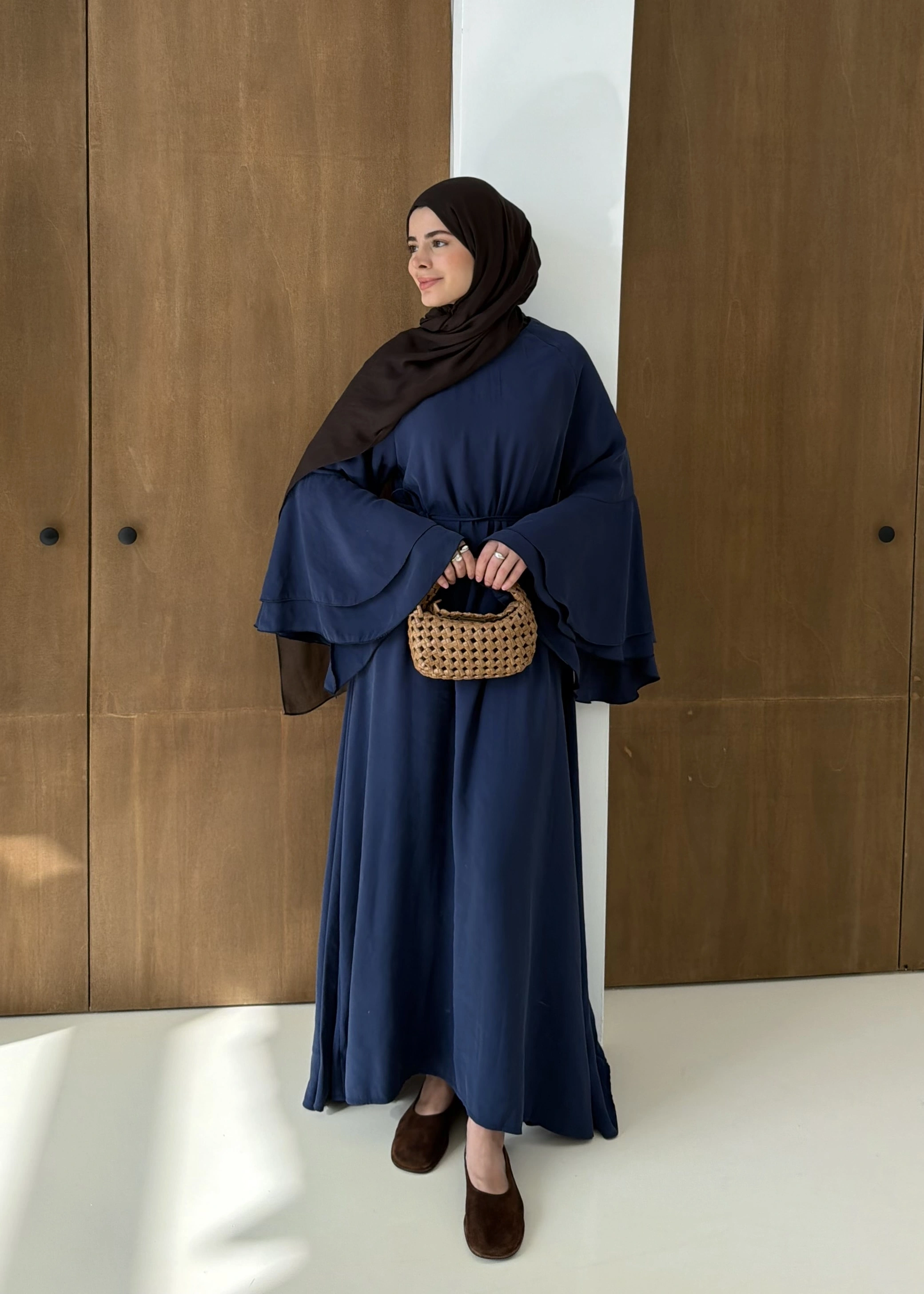 5024 GENİŞ KOL ELBİSE LACİVERT