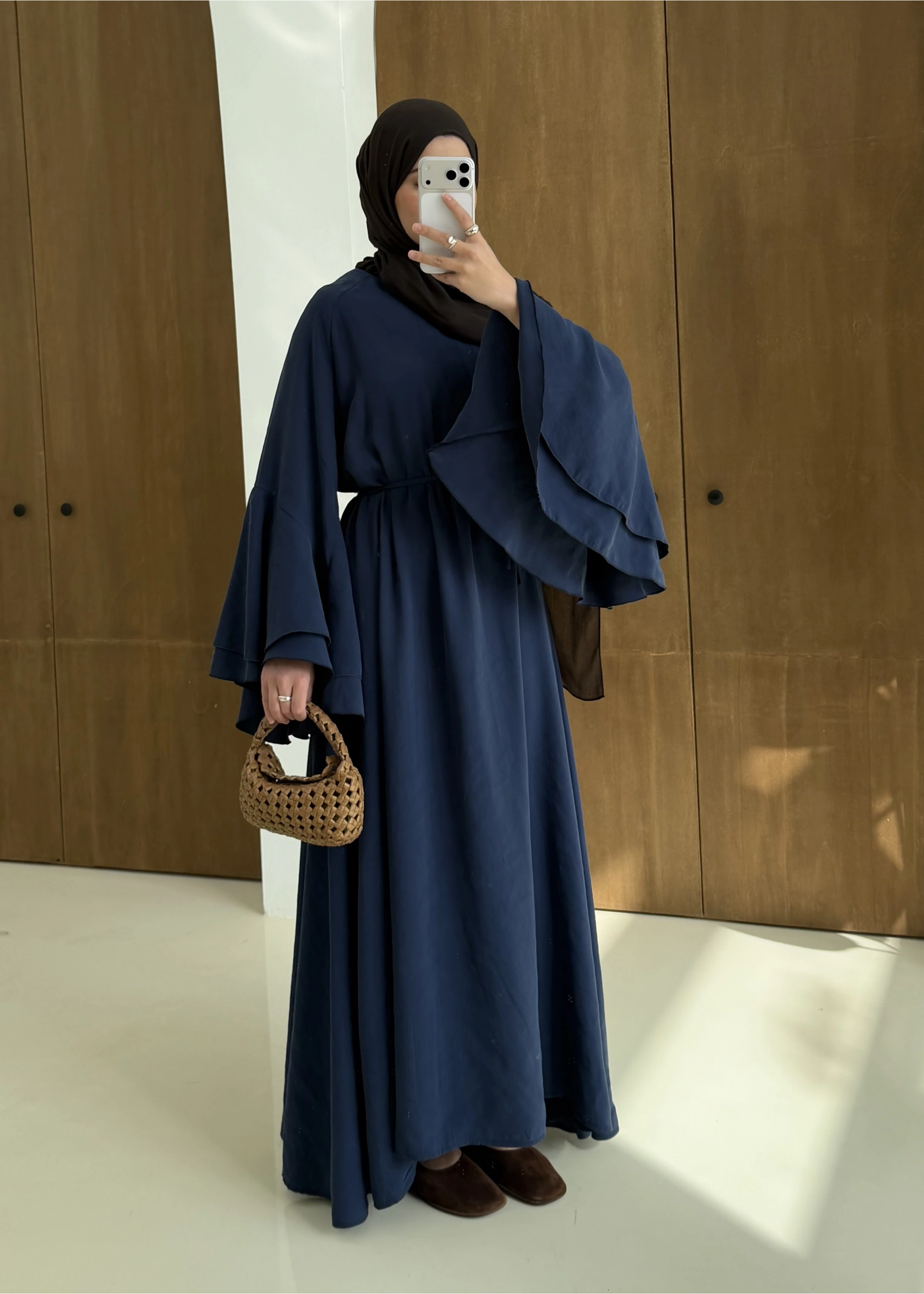 5024 GENİŞ KOL ELBİSE LACİVERT