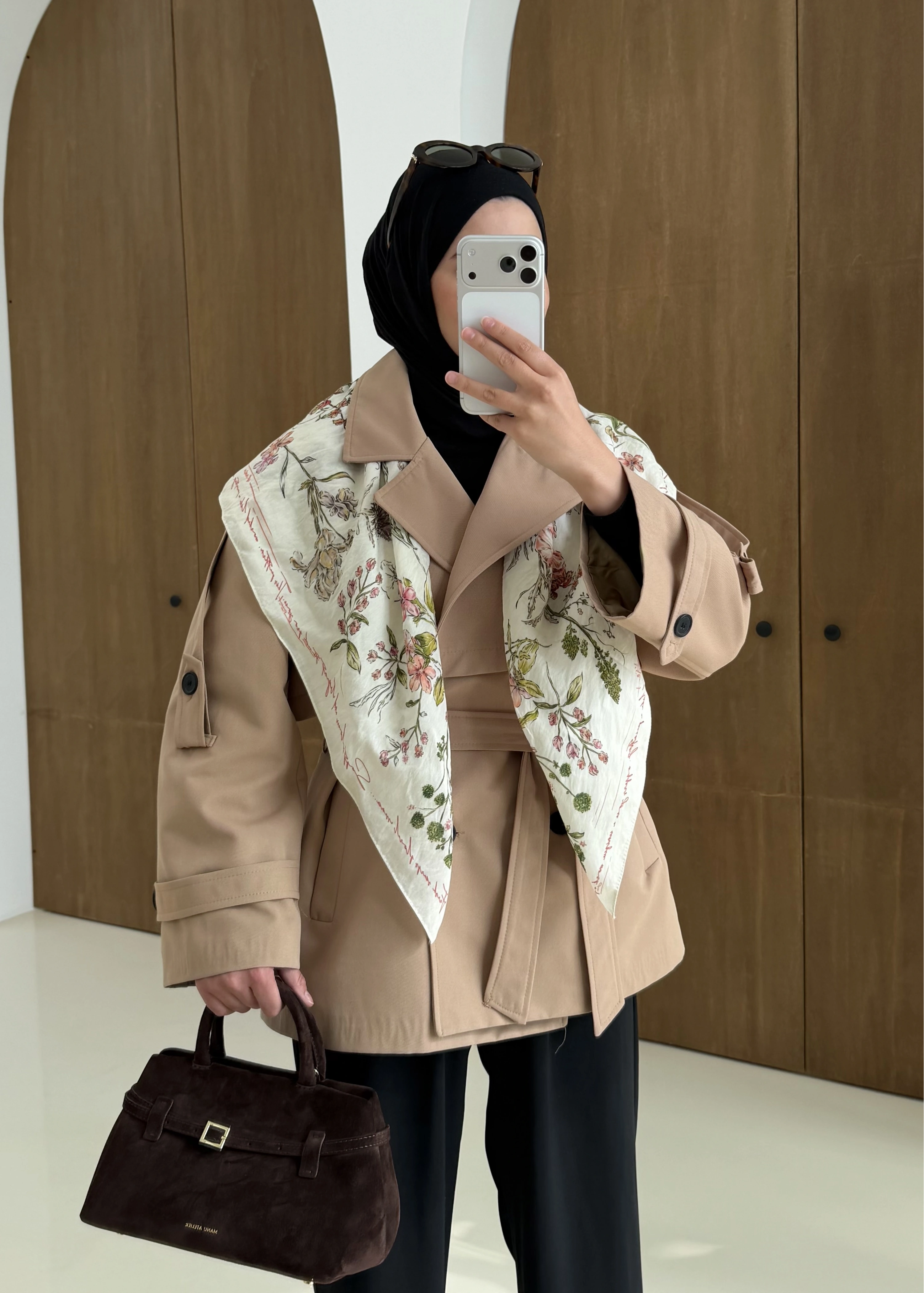 KUŞAKLI ASTARLI TRENÇKOT bej