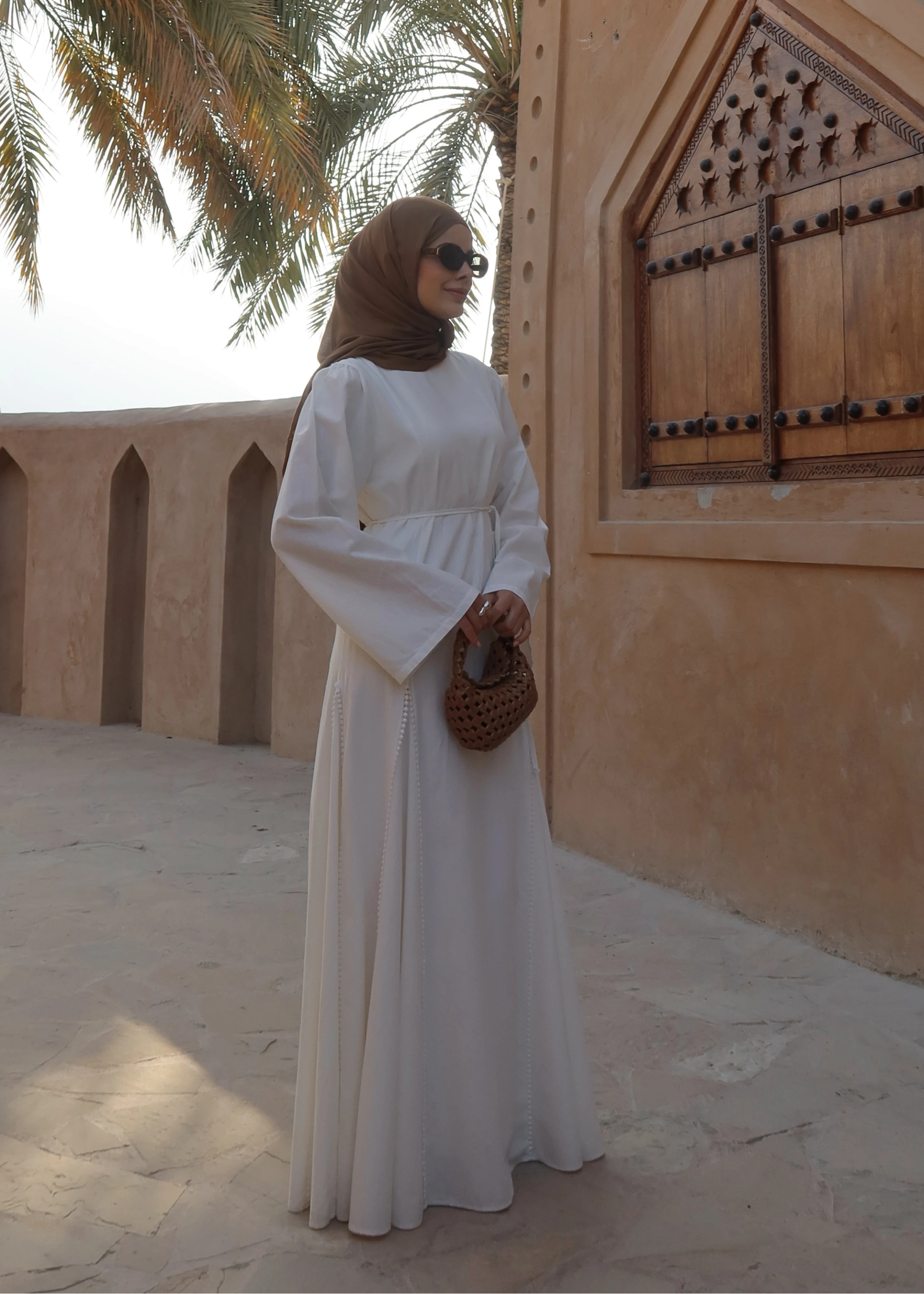 2365 İŞLEME DETAY PREMİUM ELBİSE BEYAZ