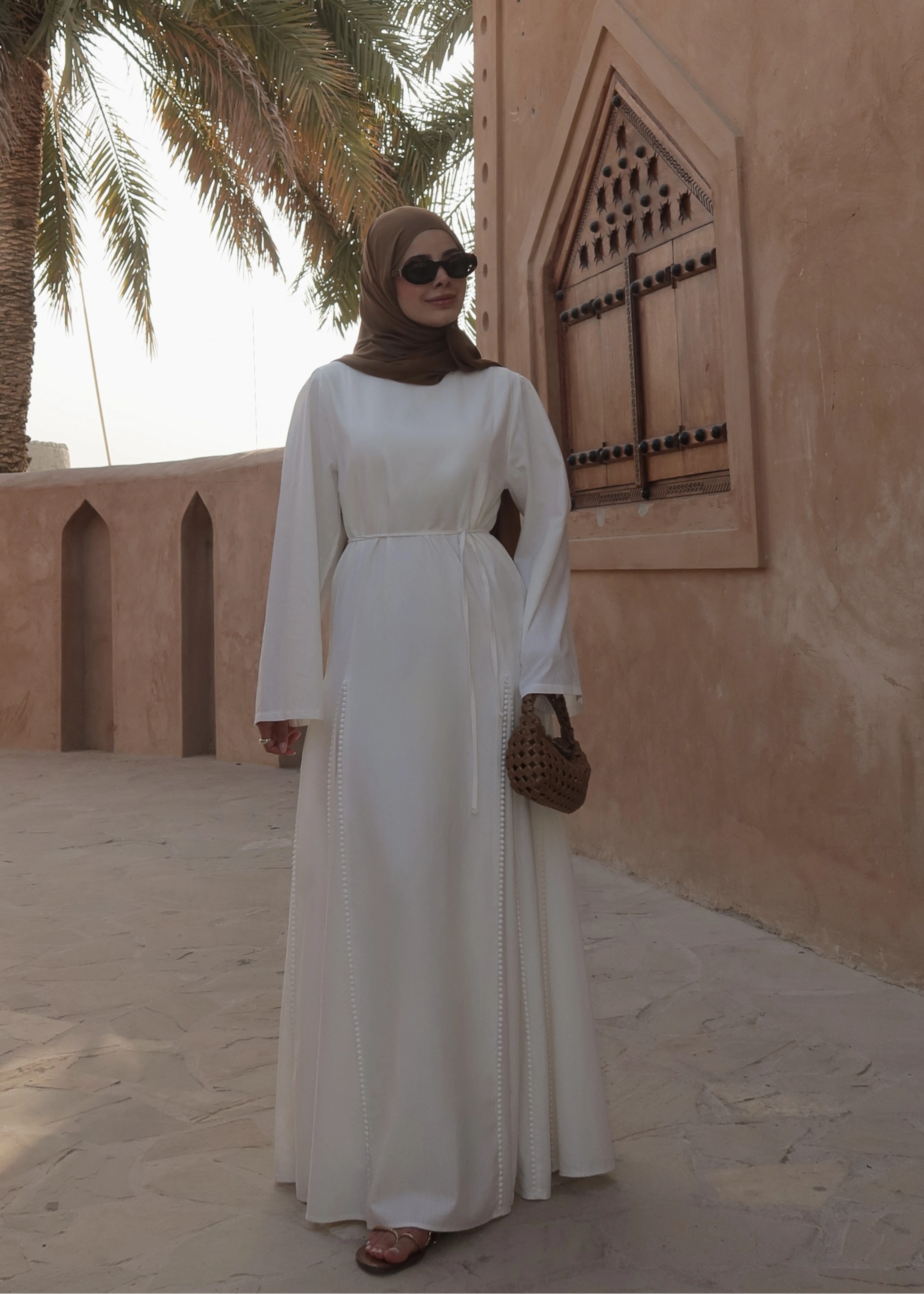 2365 İŞLEME DETAY PREMİUM ELBİSE BEYAZ