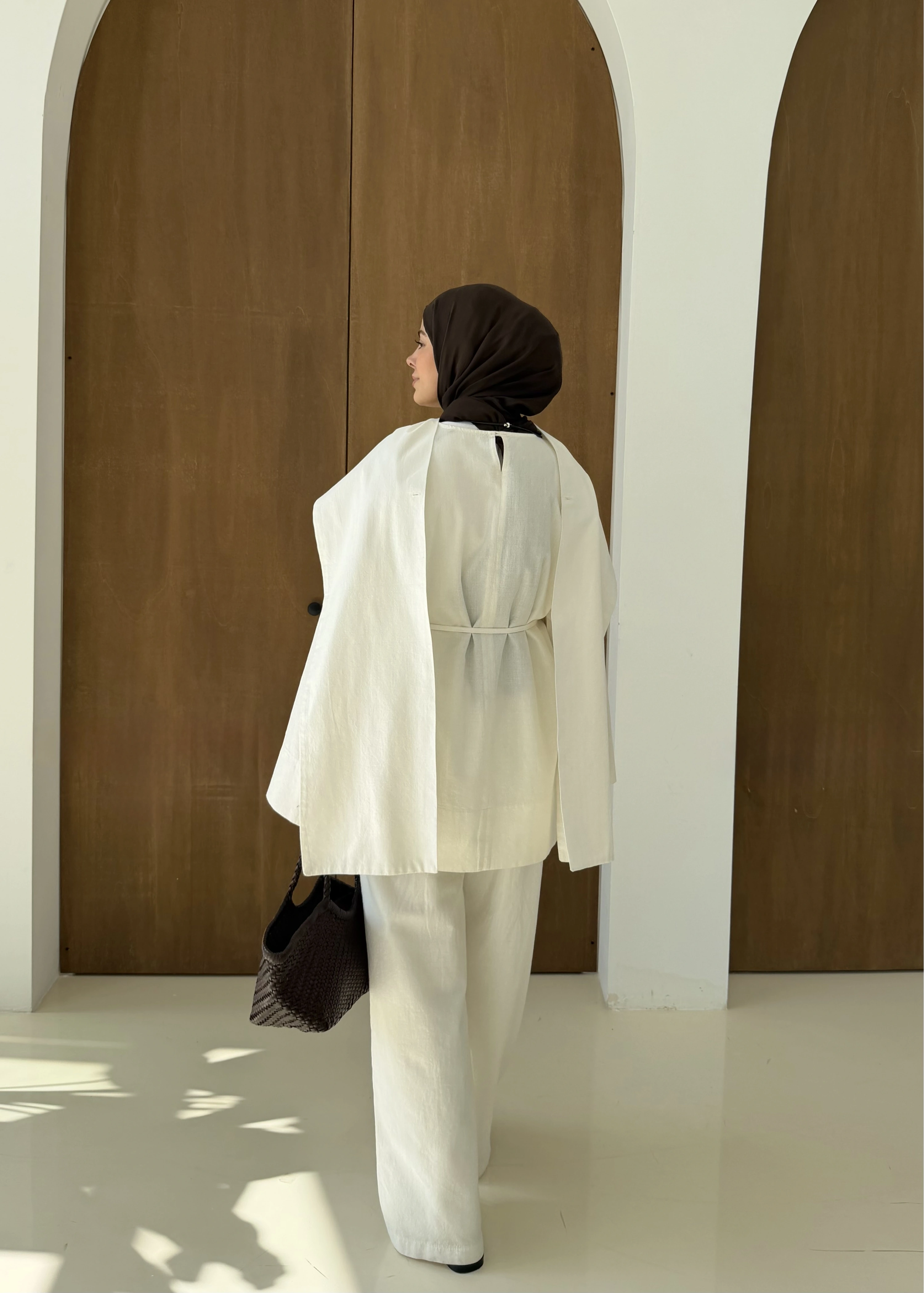 5471*TAKIM SEYYAR ŞALLI KETEN ( beyaz )