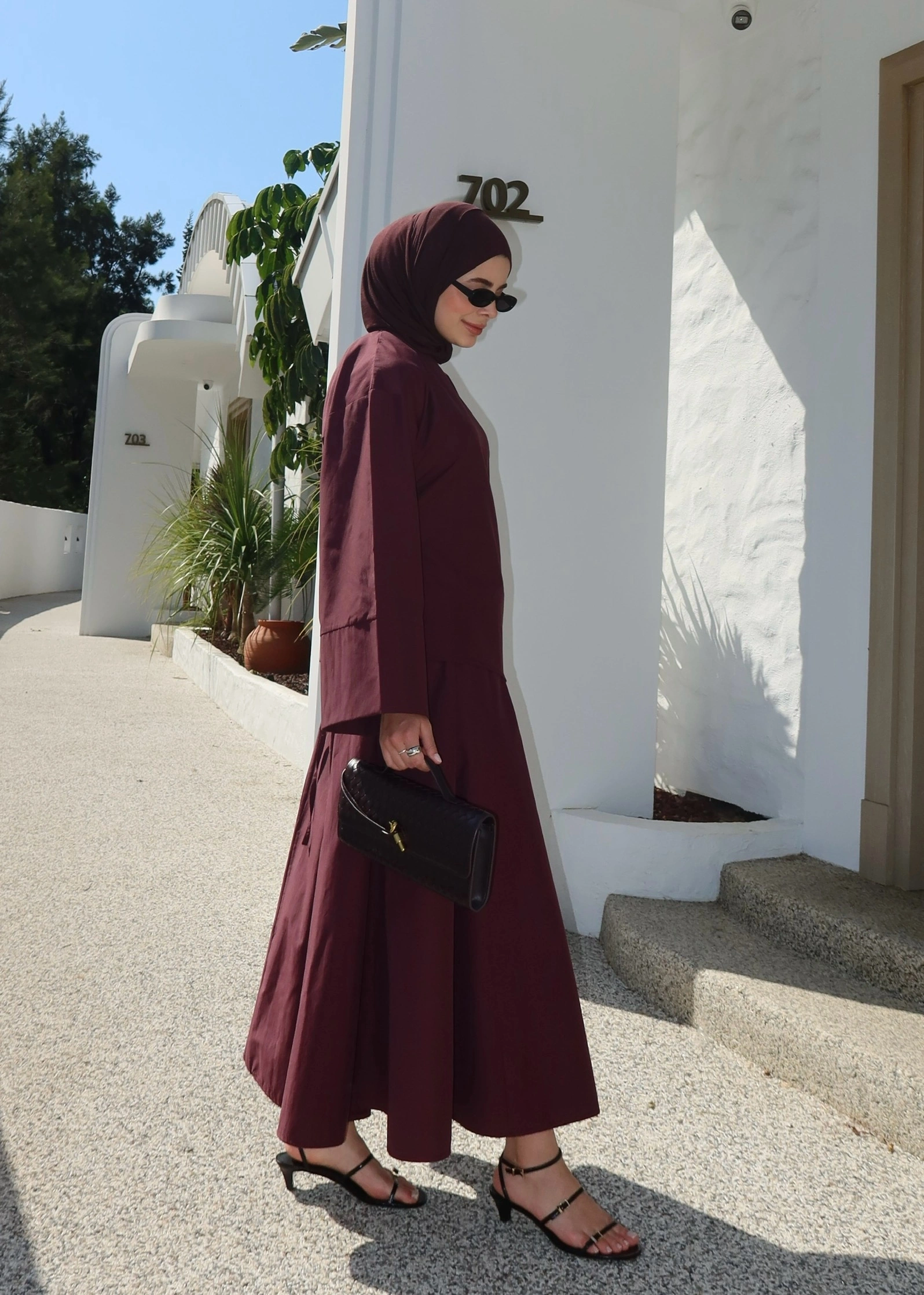 6025 BELDEN BAĞLAMA POPLİN ETEKLİ TAKIM MÜRDÜM