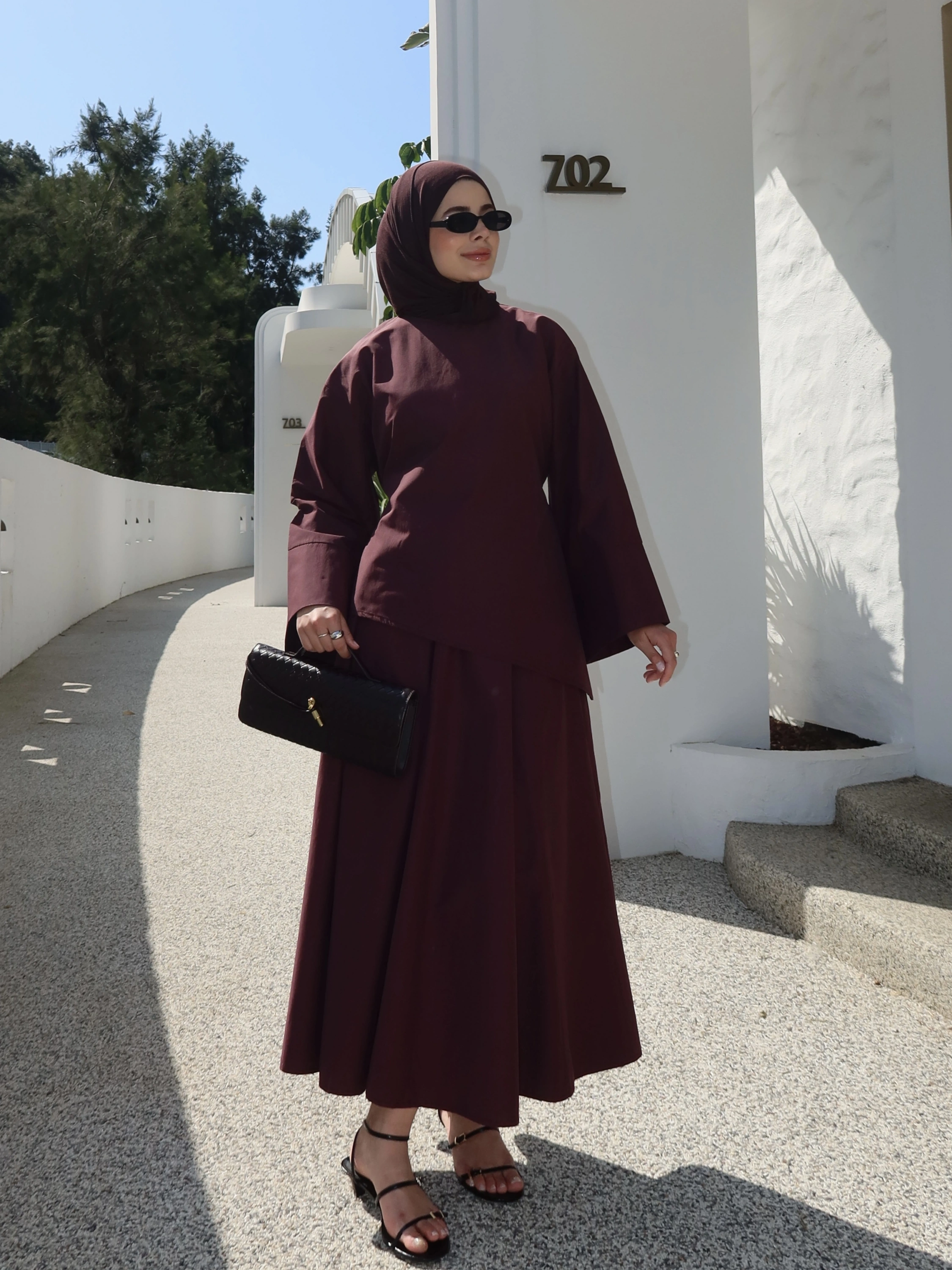 6025 BELDEN BAĞLAMA POPLİN ETEKLİ TAKIM MÜRDÜM