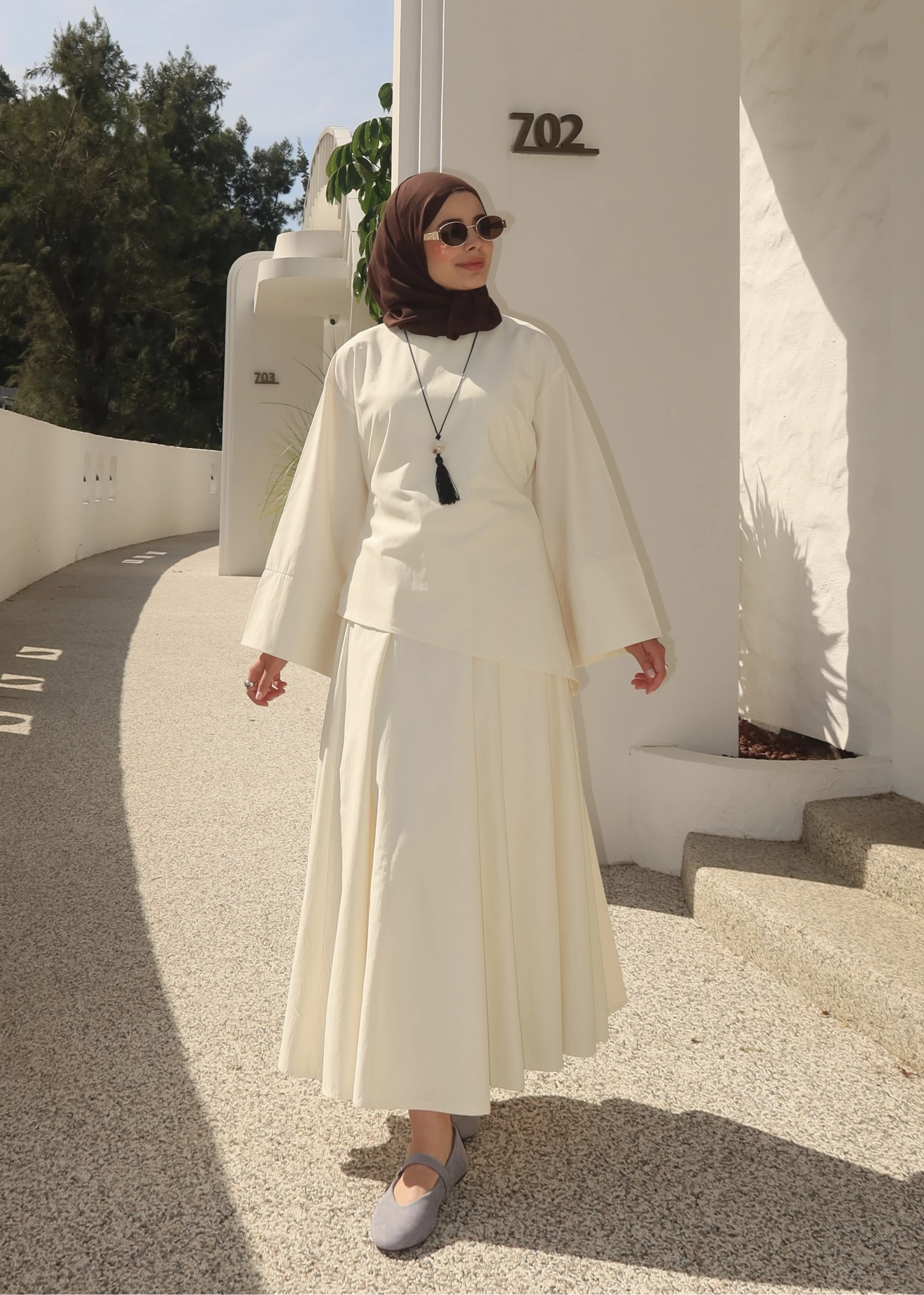 6025 BELDEN BAĞLAMA POPLİN ETEKLİ TAKIM VANİLYA