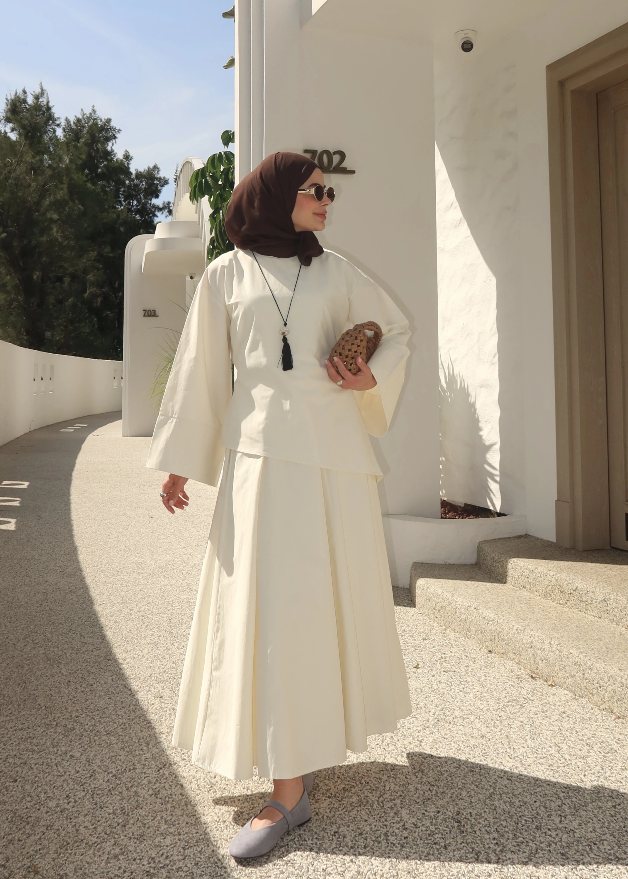 6025 BELDEN BAĞLAMA POPLİN ETEKLİ TAKIM VANİLYA