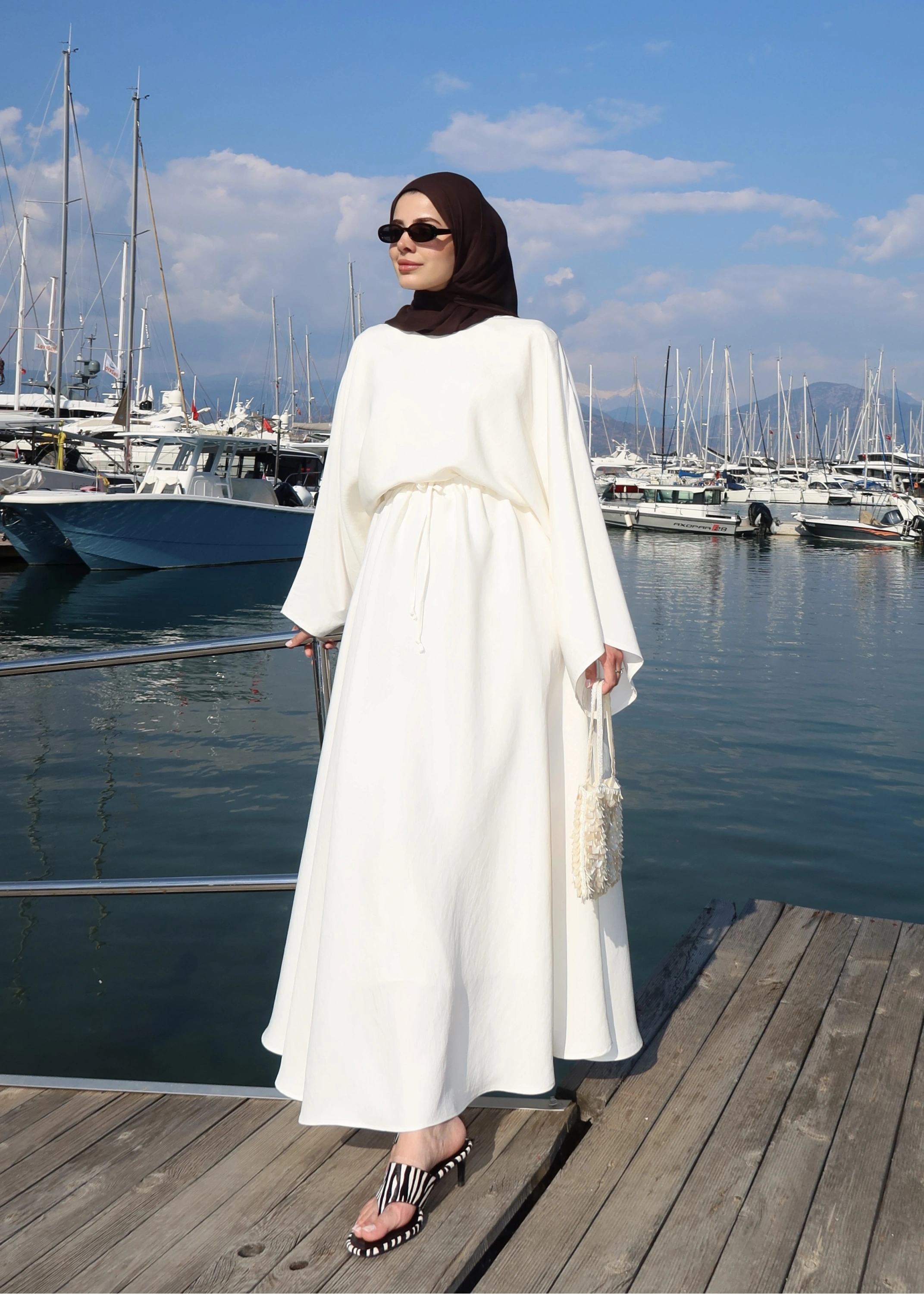 9029 BLUS ETEKLİ OVERSİZE TAKIM Vanilya