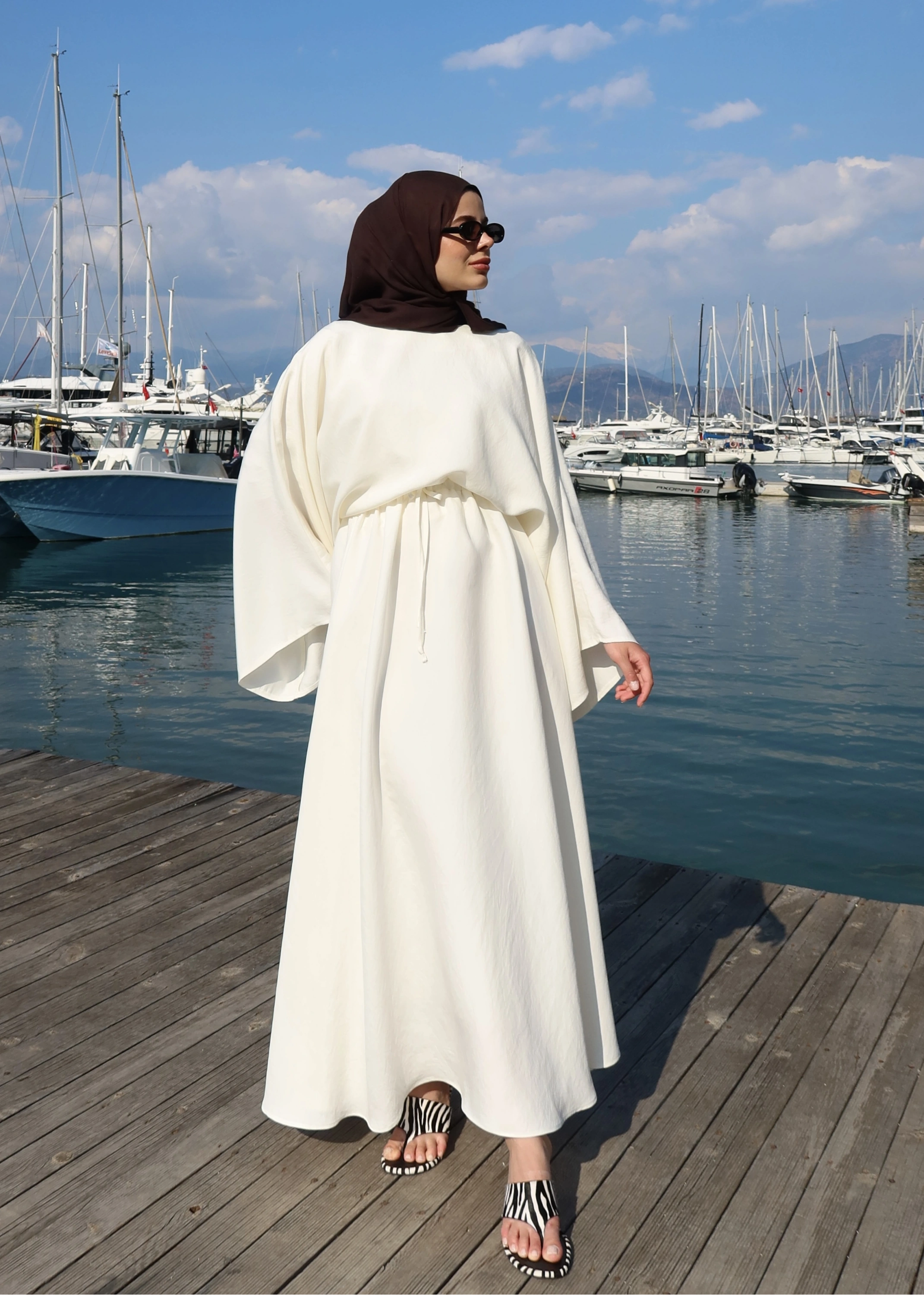 9029 BLUS ETEKLİ OVERSİZE TAKIM Vanilya