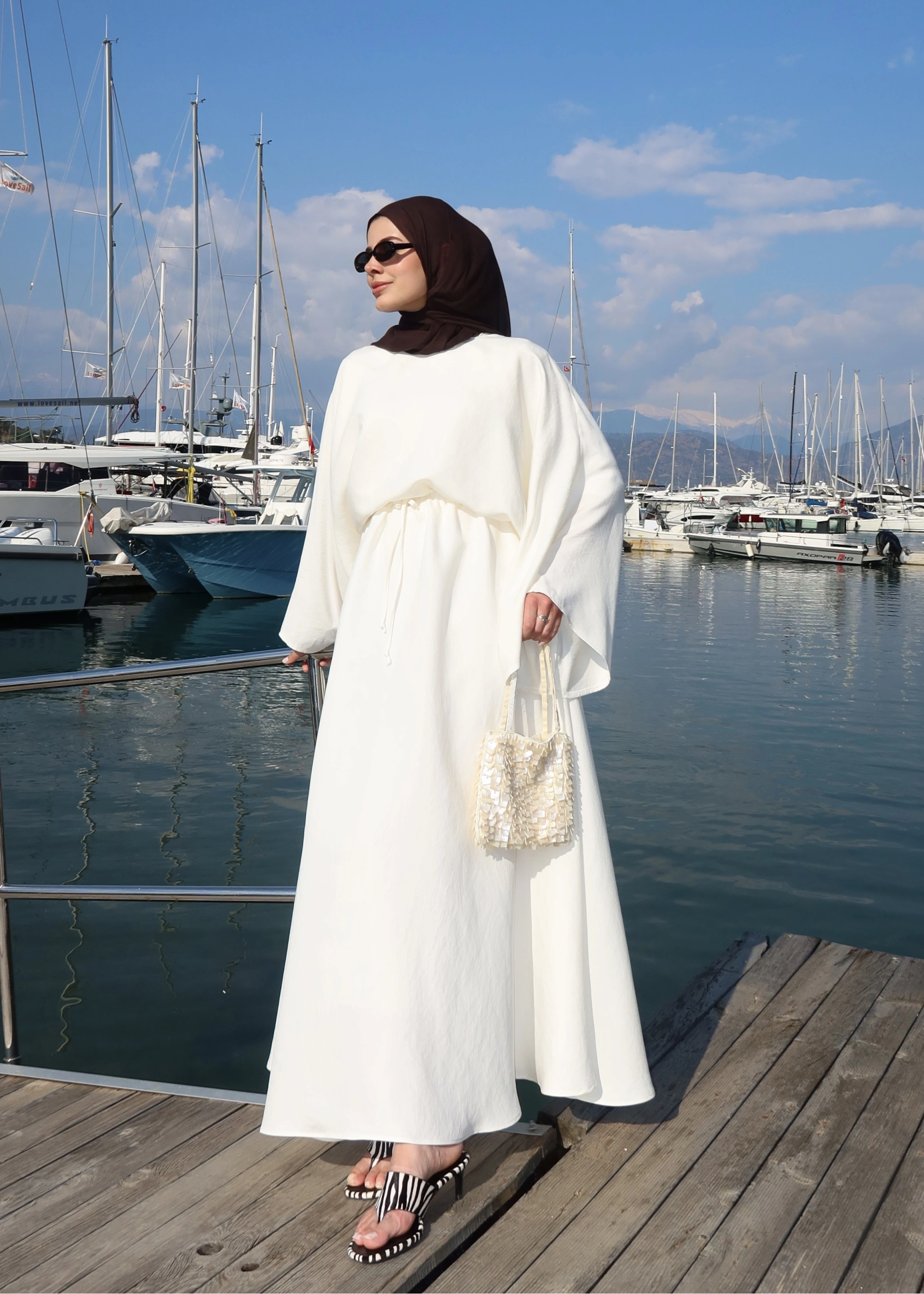 9029 BLUS ETEKLİ OVERSİZE TAKIM Vanilya