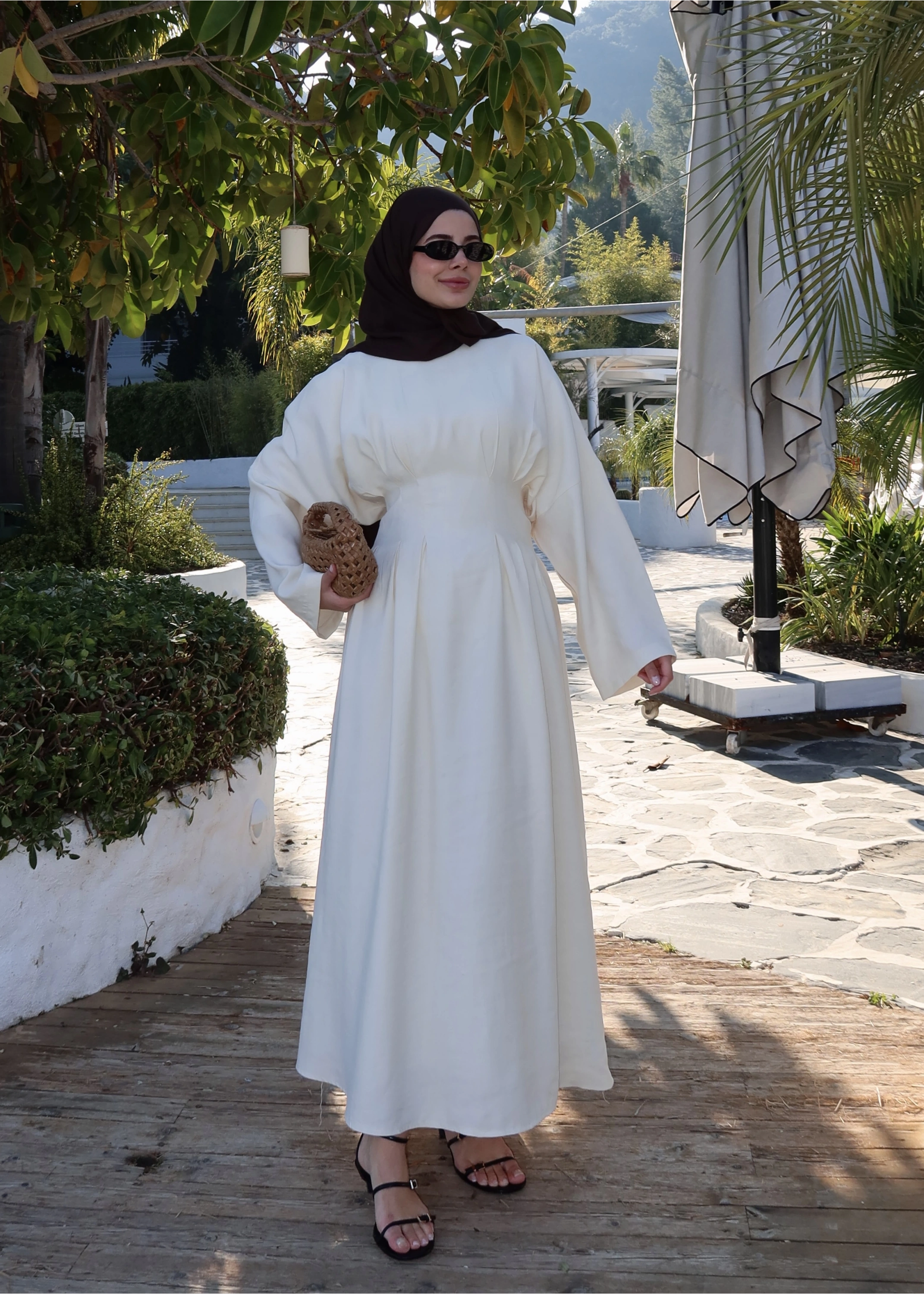 5023 BEL BAĞLAMA ELBİSE VANİLYA