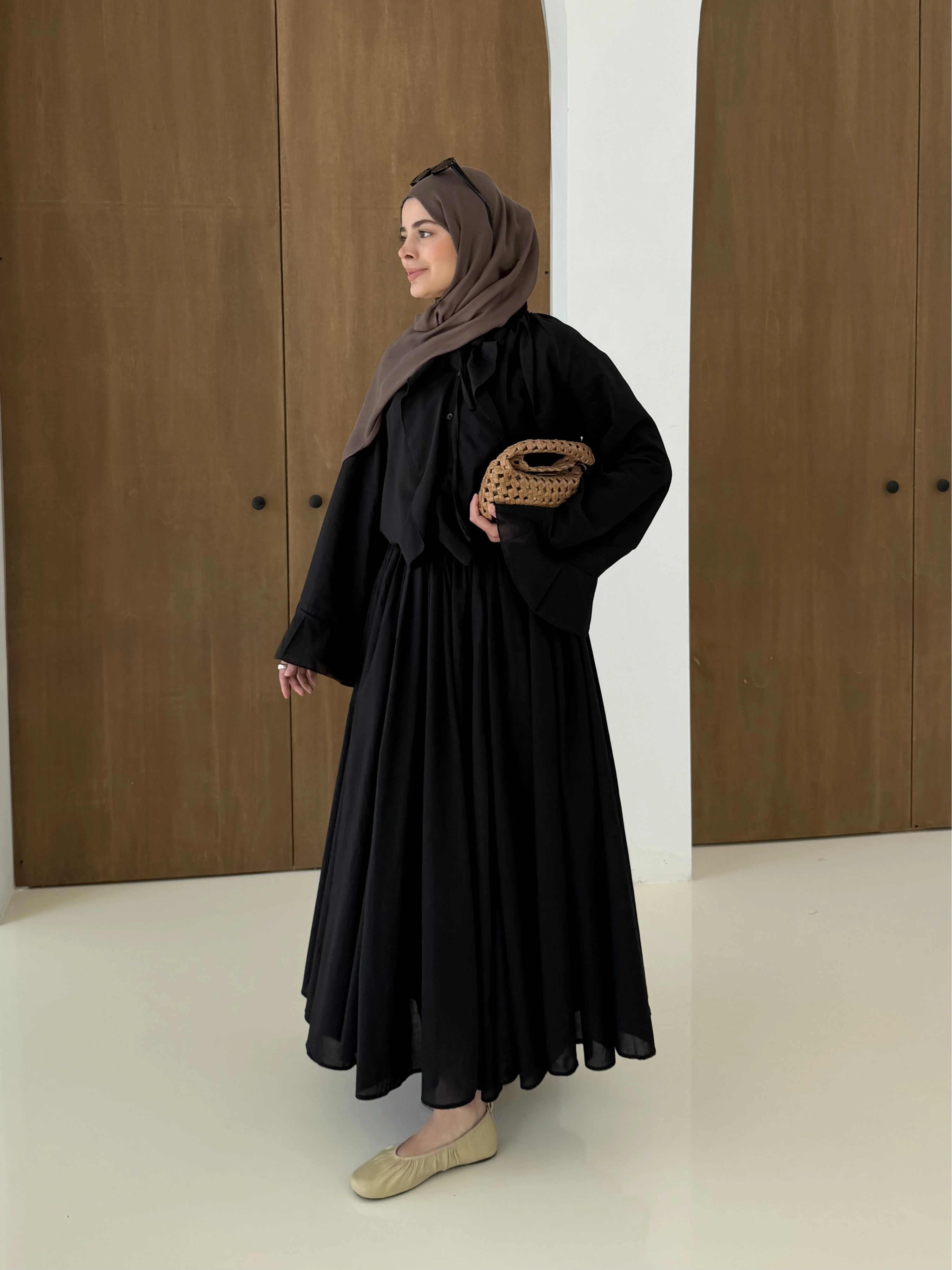 h&m Etekli Vual Takım SİYAH