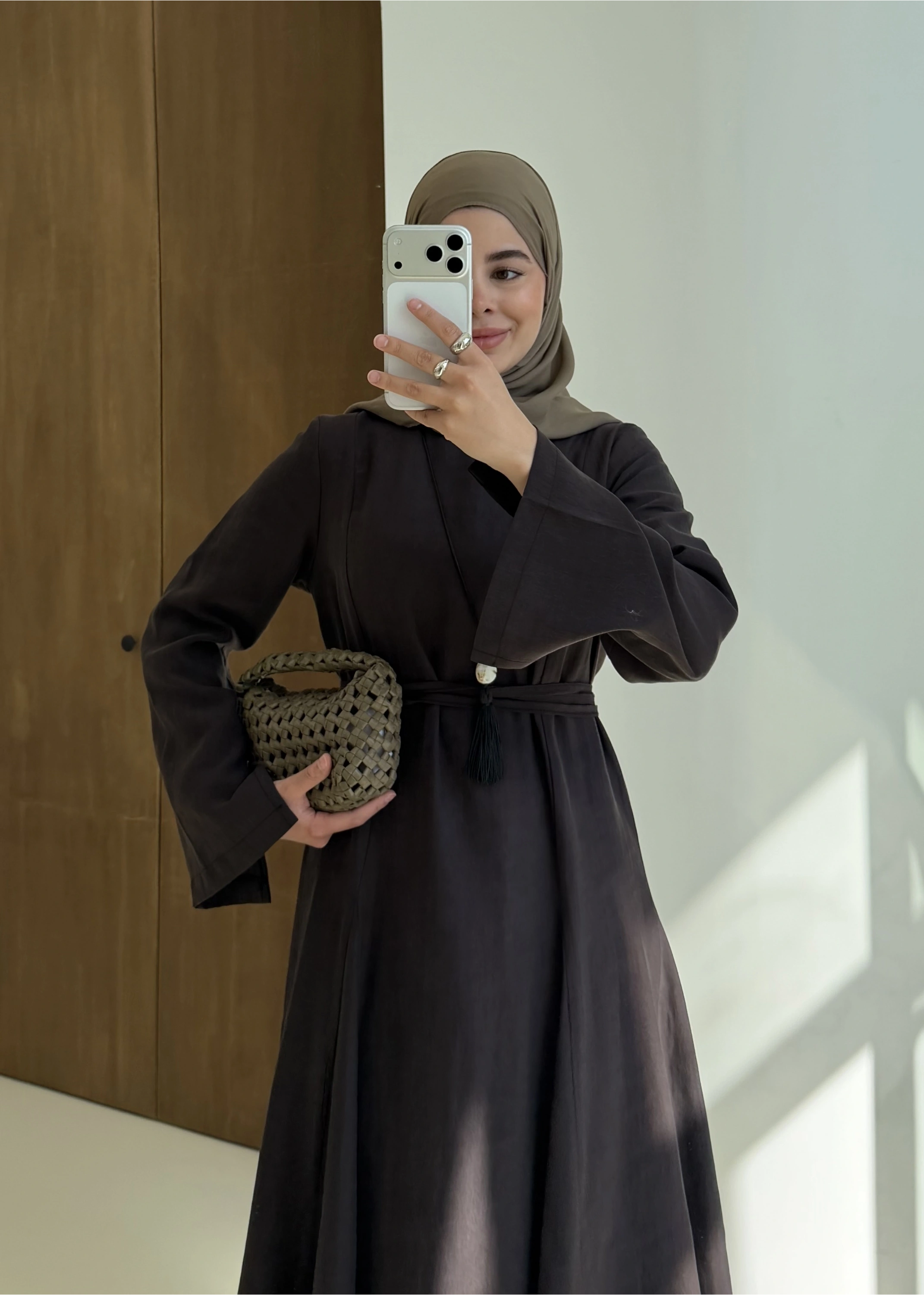 7131 QPİLELİ ELBİSE KAHVE