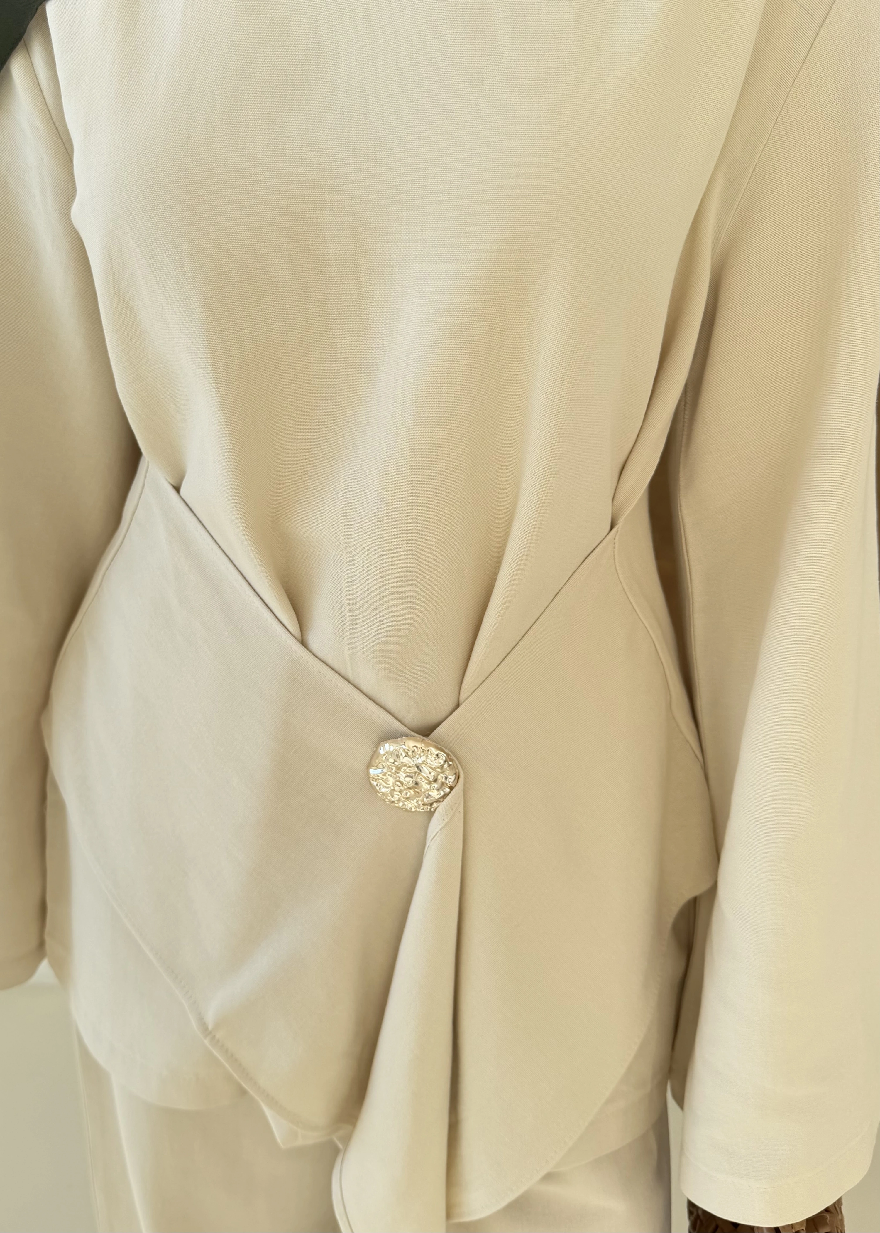 KETEN BROŞ TAKIM natürel