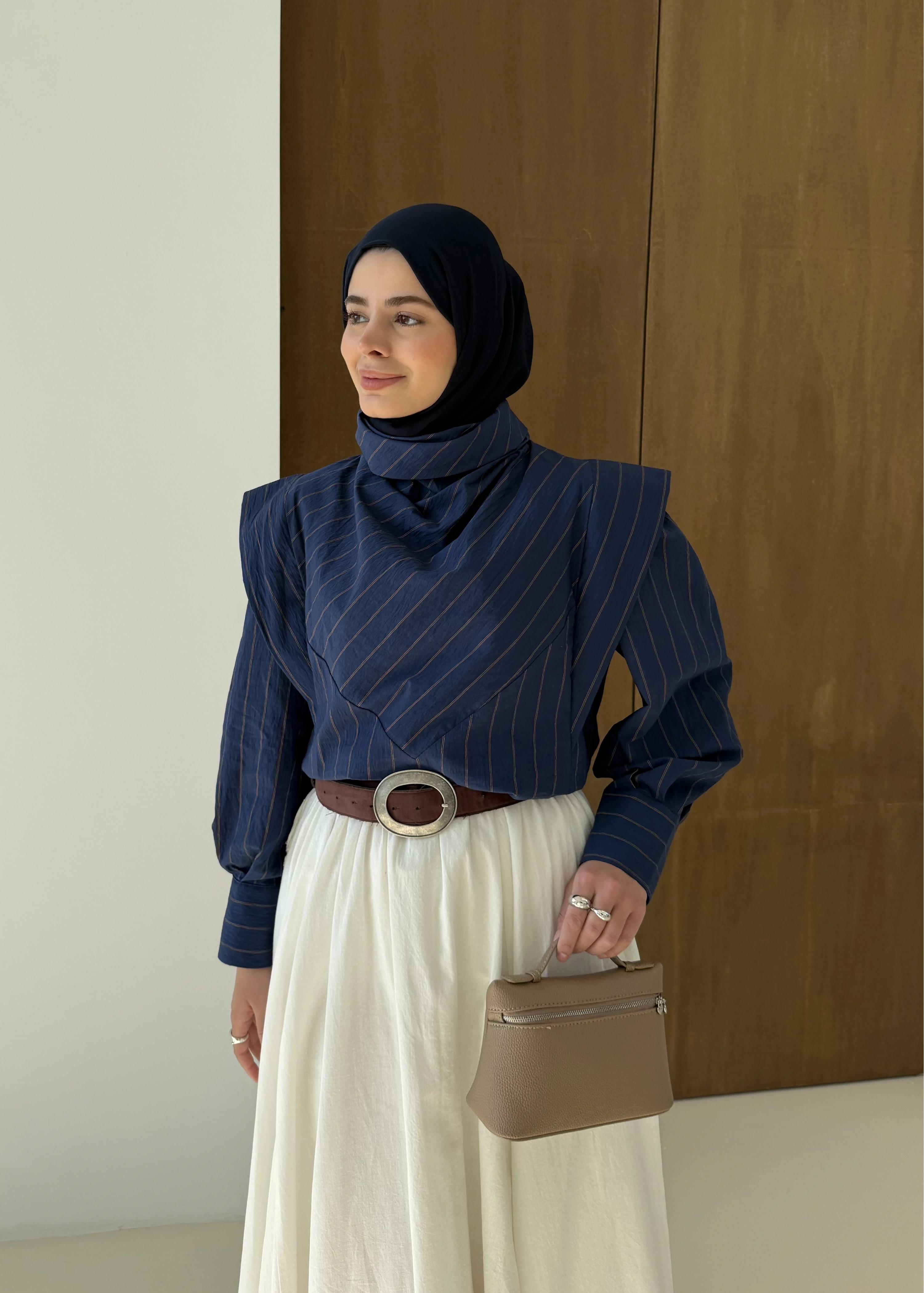 ÇİZGİLİ GÖMLEK lacivert