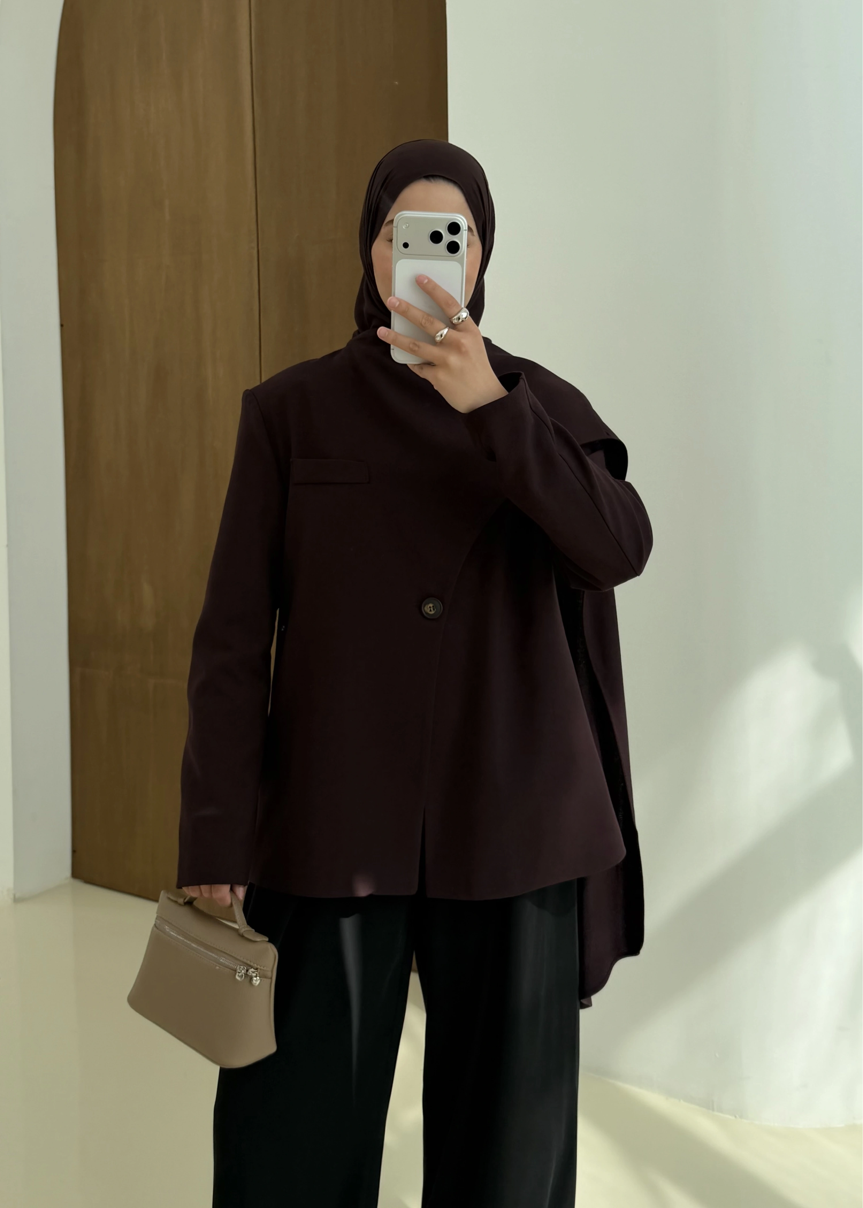 9007 ŞALLI BLAZER CEKET  MÜRDÜM