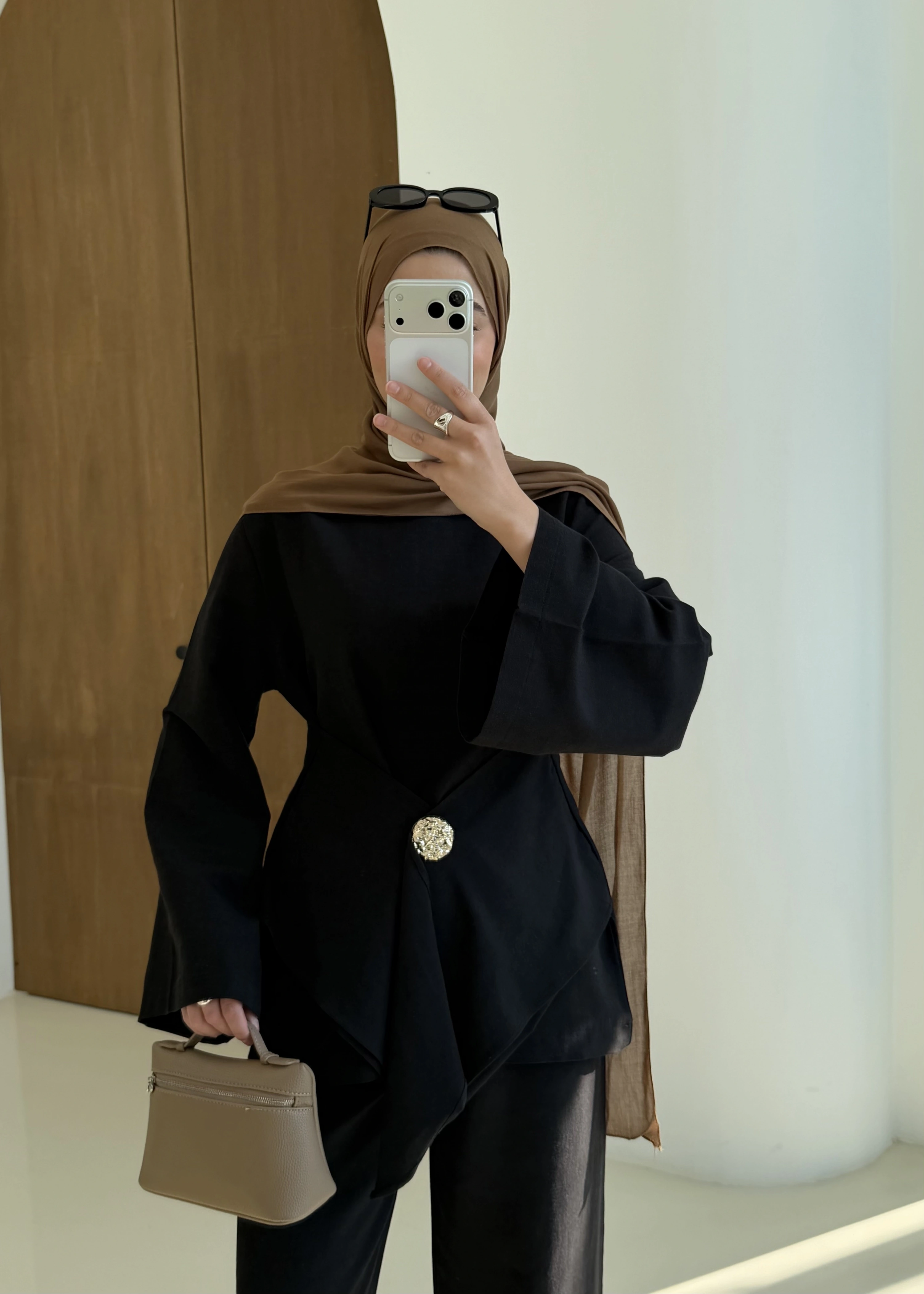 6020 KETEN BROŞ TAKIM SİYAH