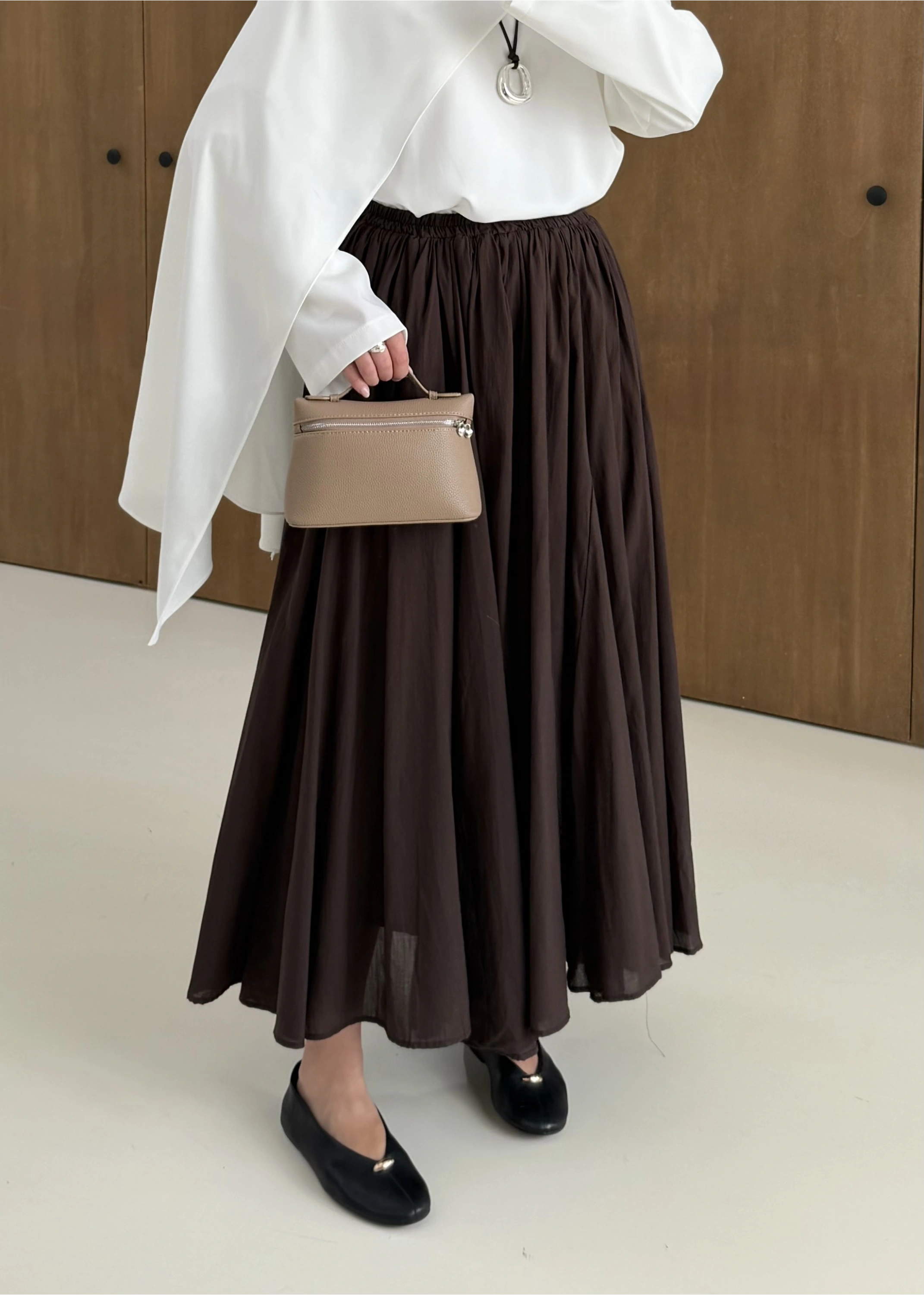 3002 Sık Pile Astarlı Pamuk Vual Etek///// kahve