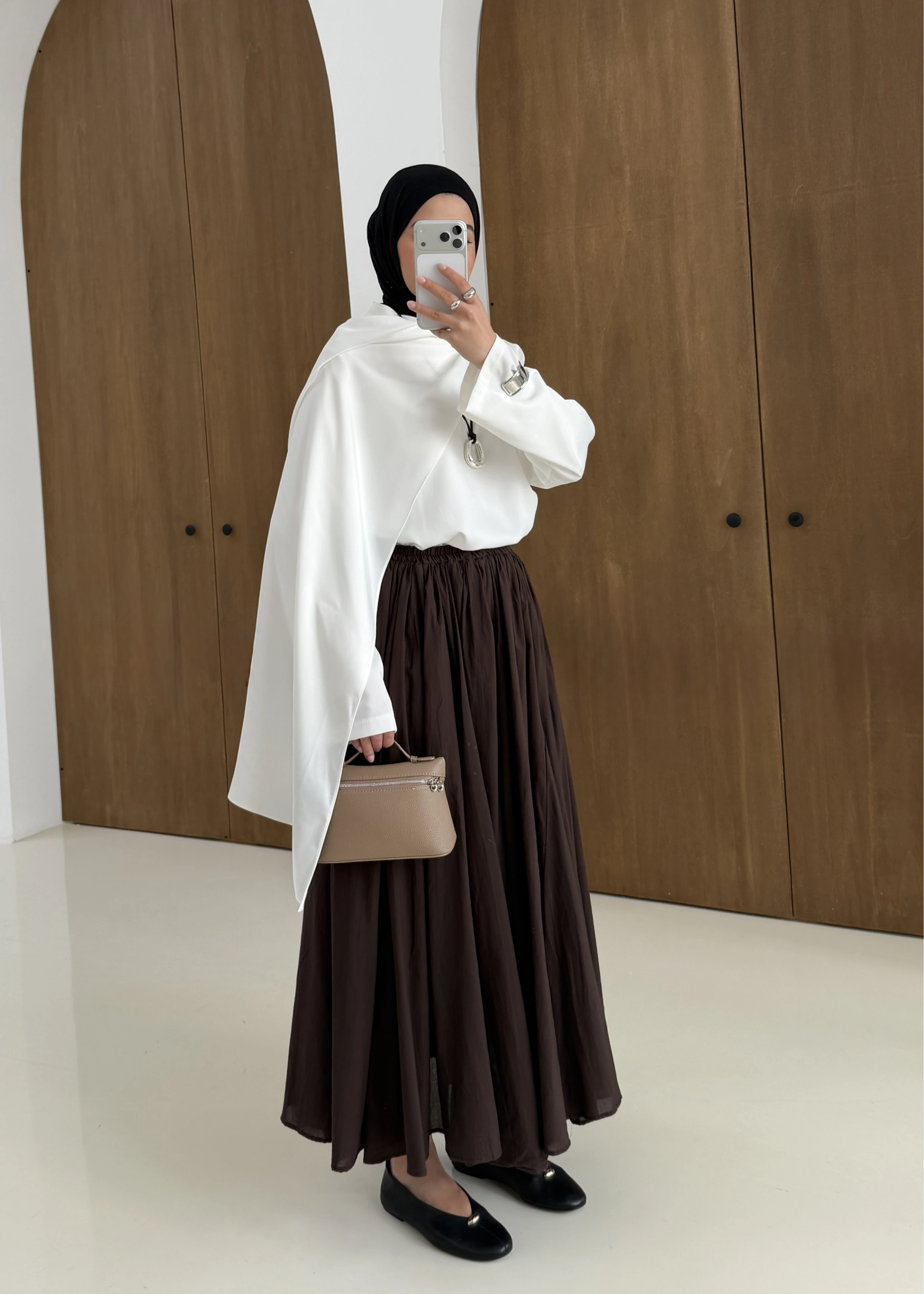 3002 Sık Pile Astarlı Pamuk Vual Etek///// kahve