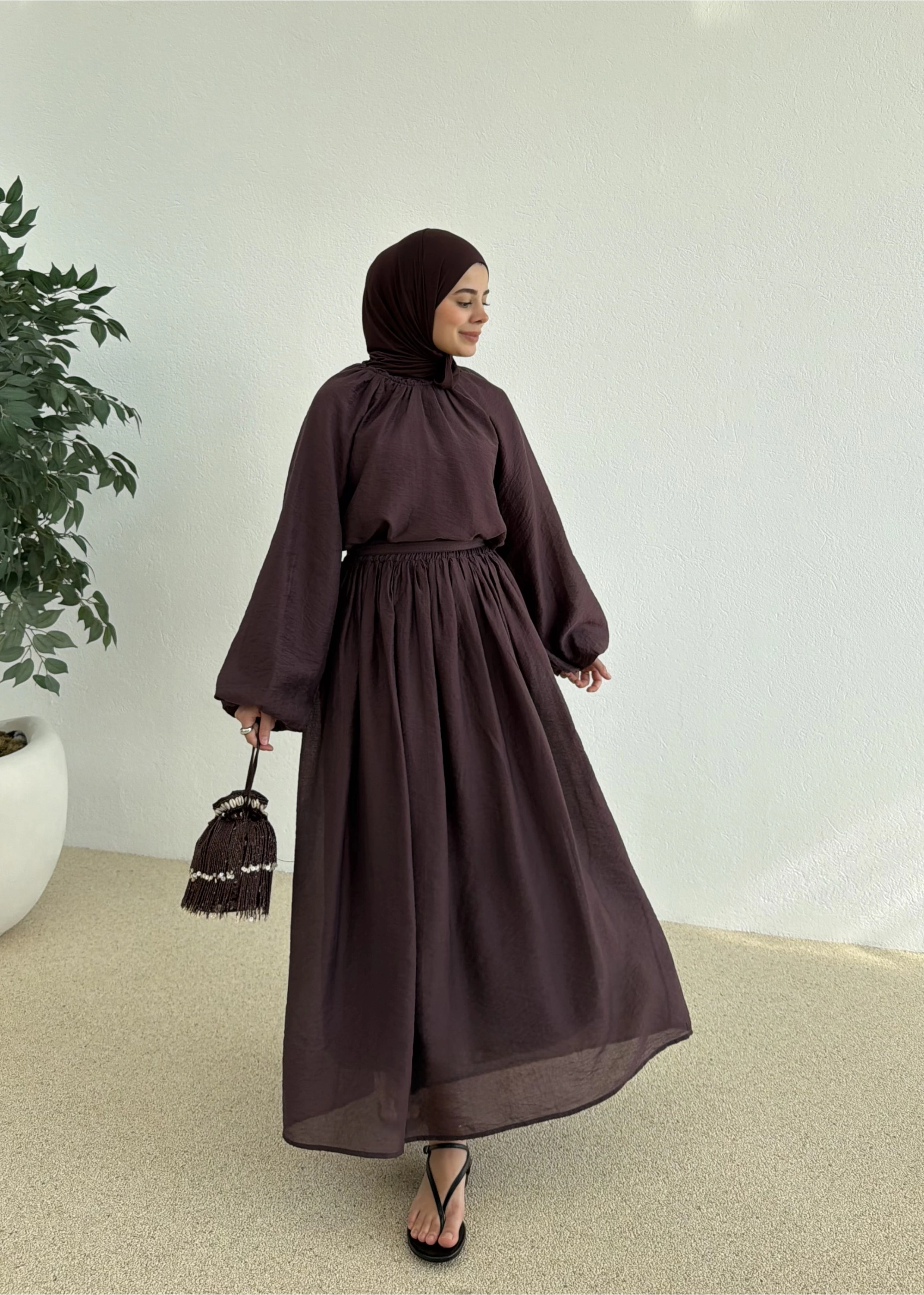 0097 POLİAMİD İKİLİ TAKIM bordo