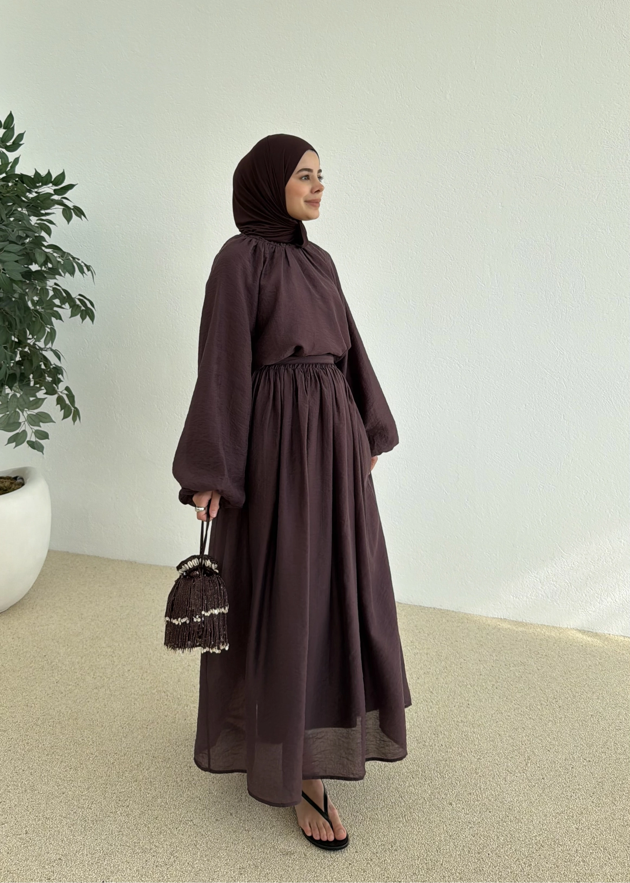 0097 POLİAMİD İKİLİ TAKIM bordo