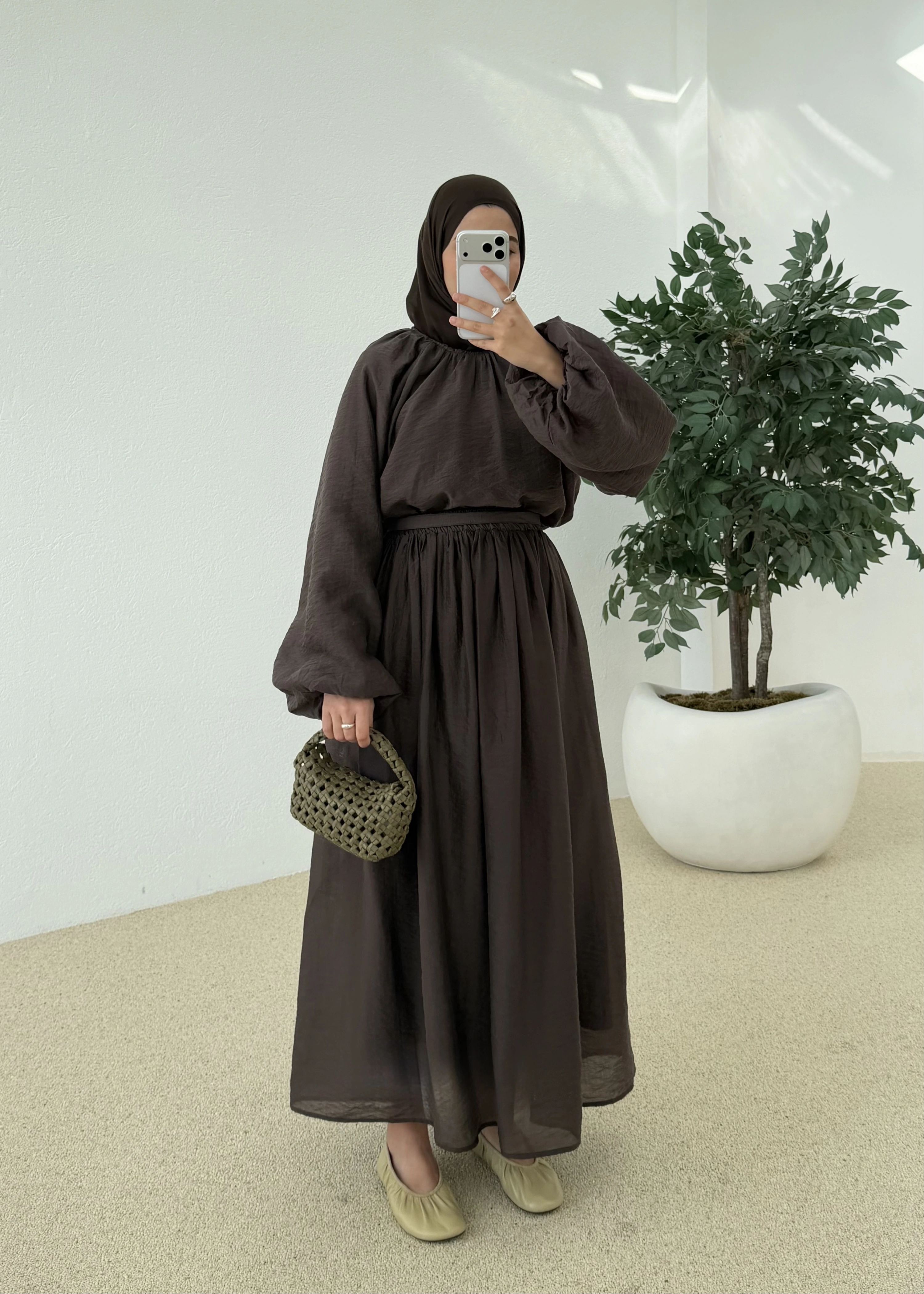 0097 POLİAMİD İKİLİ TAKIM kahve