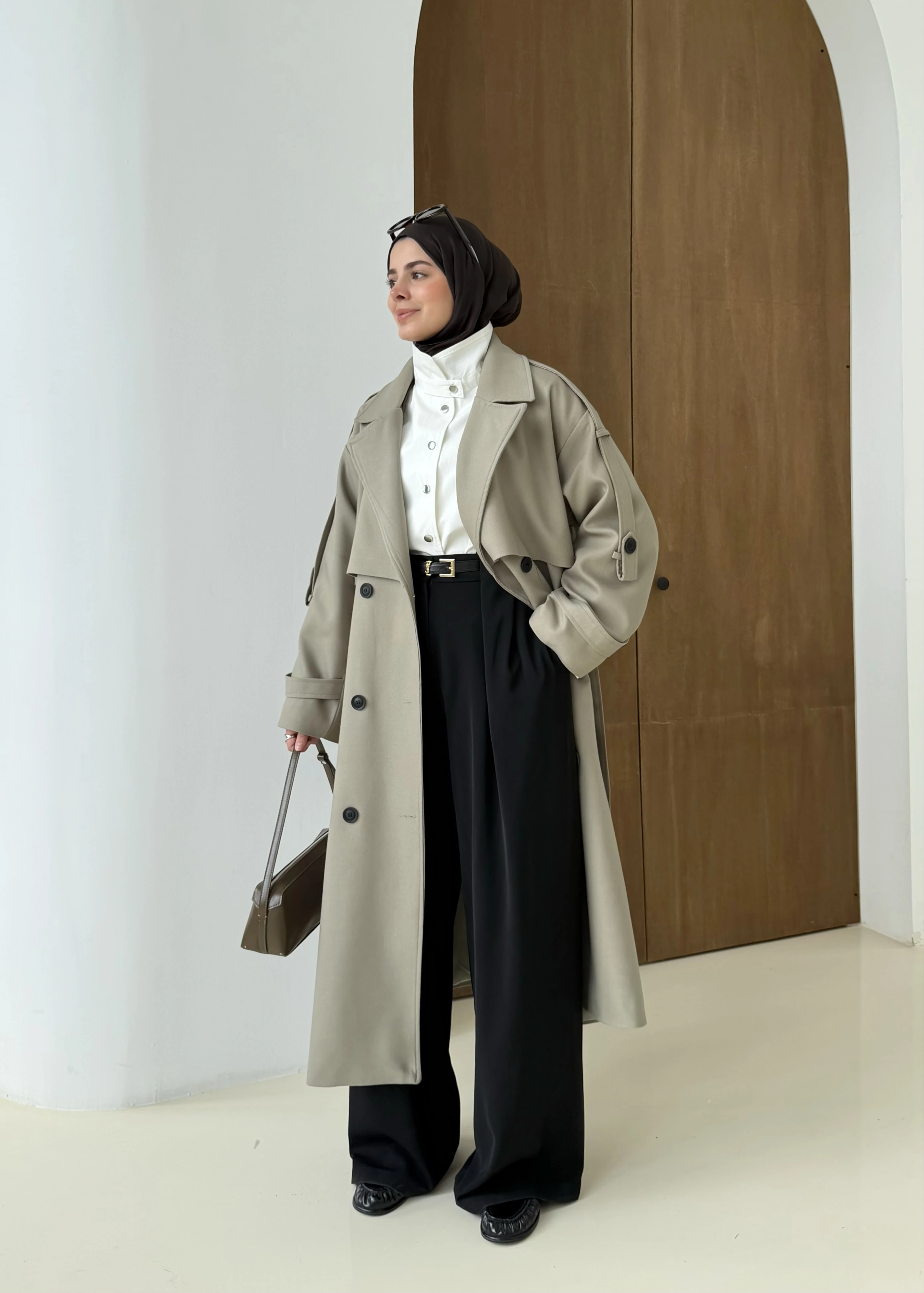 2045 PREMİUM POLEVİSKON UZUN SALAŞ TRENÇKOT yeşil