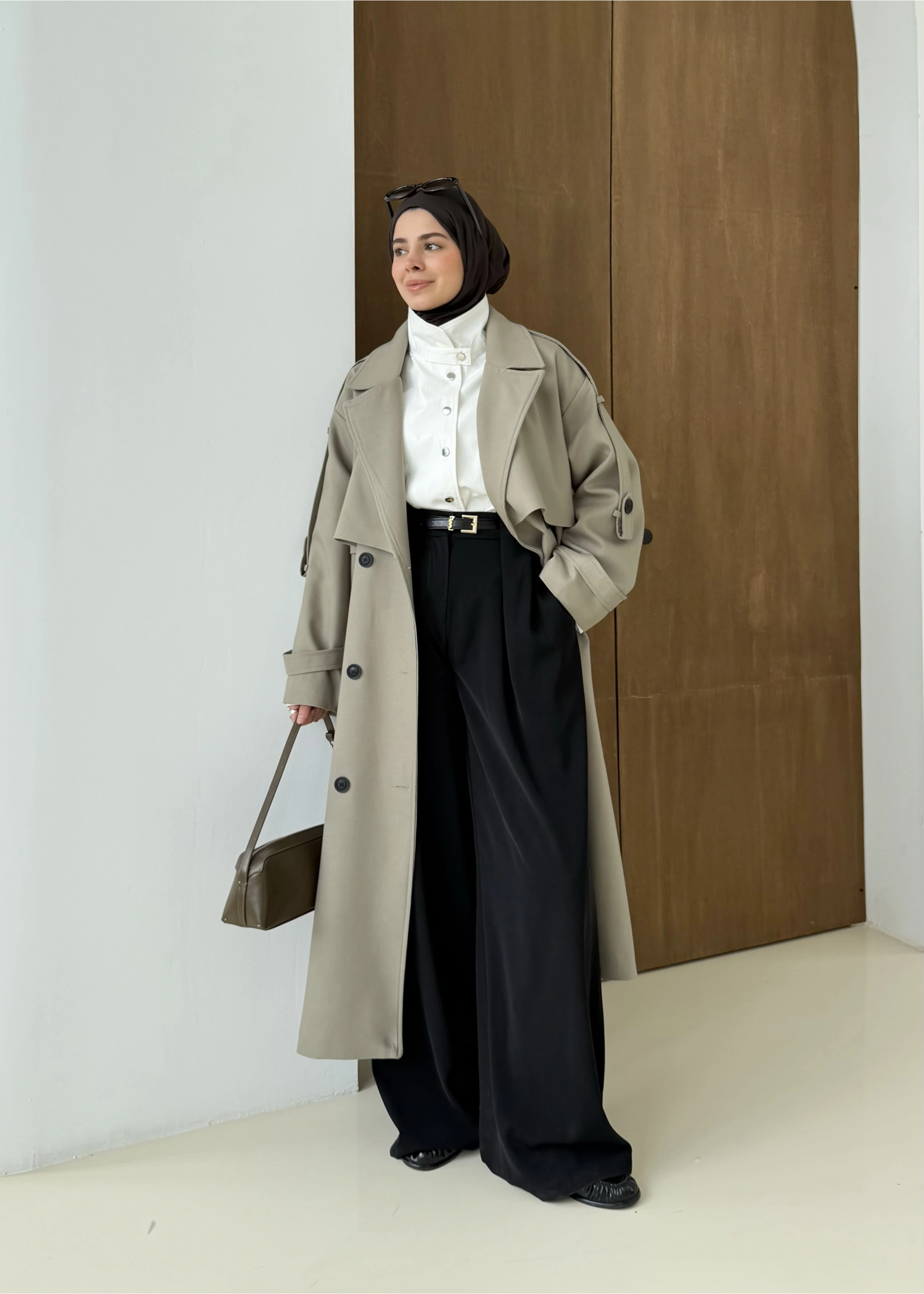 2045 PREMİUM POLEVİSKON UZUN SALAŞ TRENÇKOT yeşil