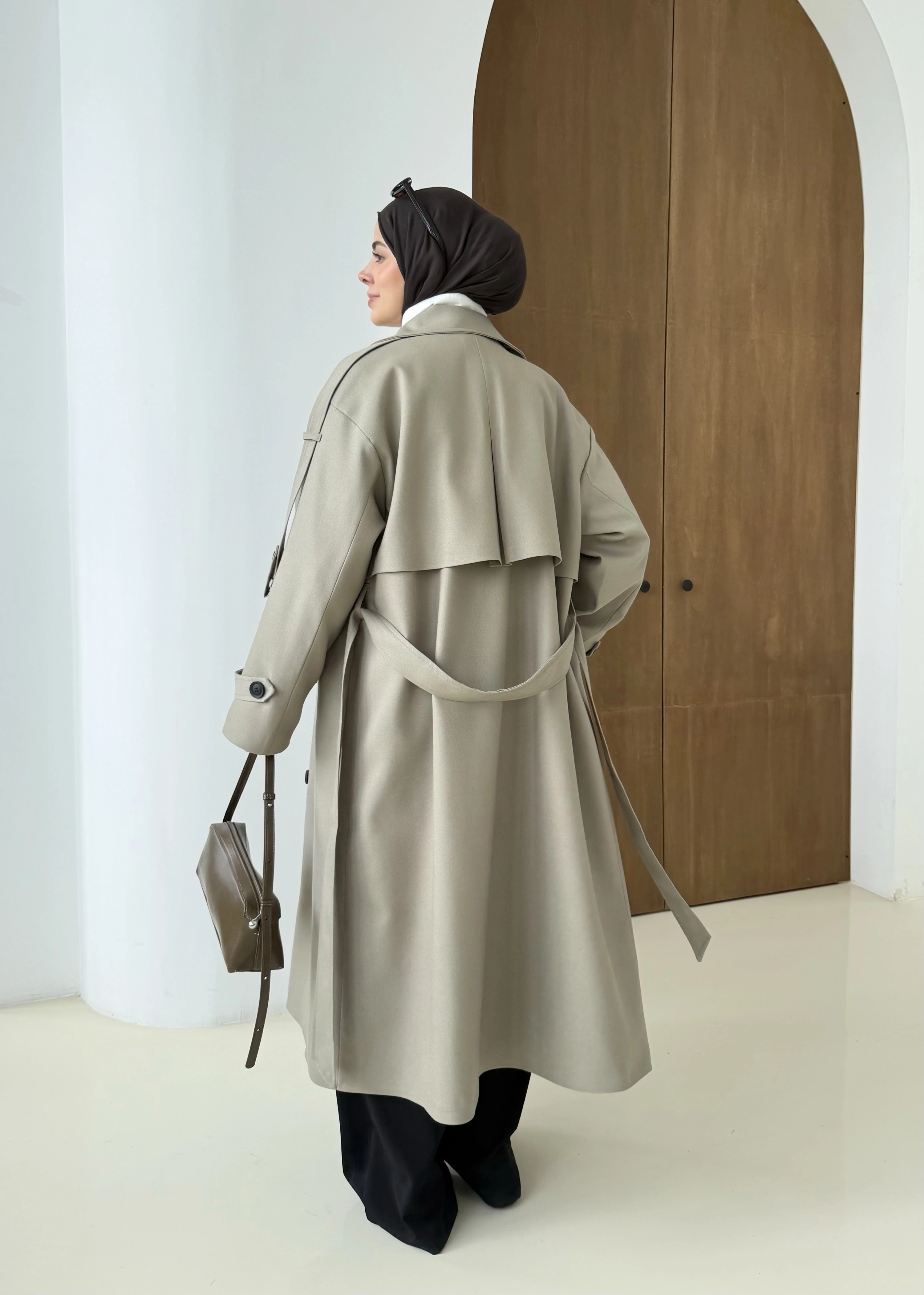 2045 PREMİUM POLEVİSKON UZUN SALAŞ TRENÇKOT yeşil