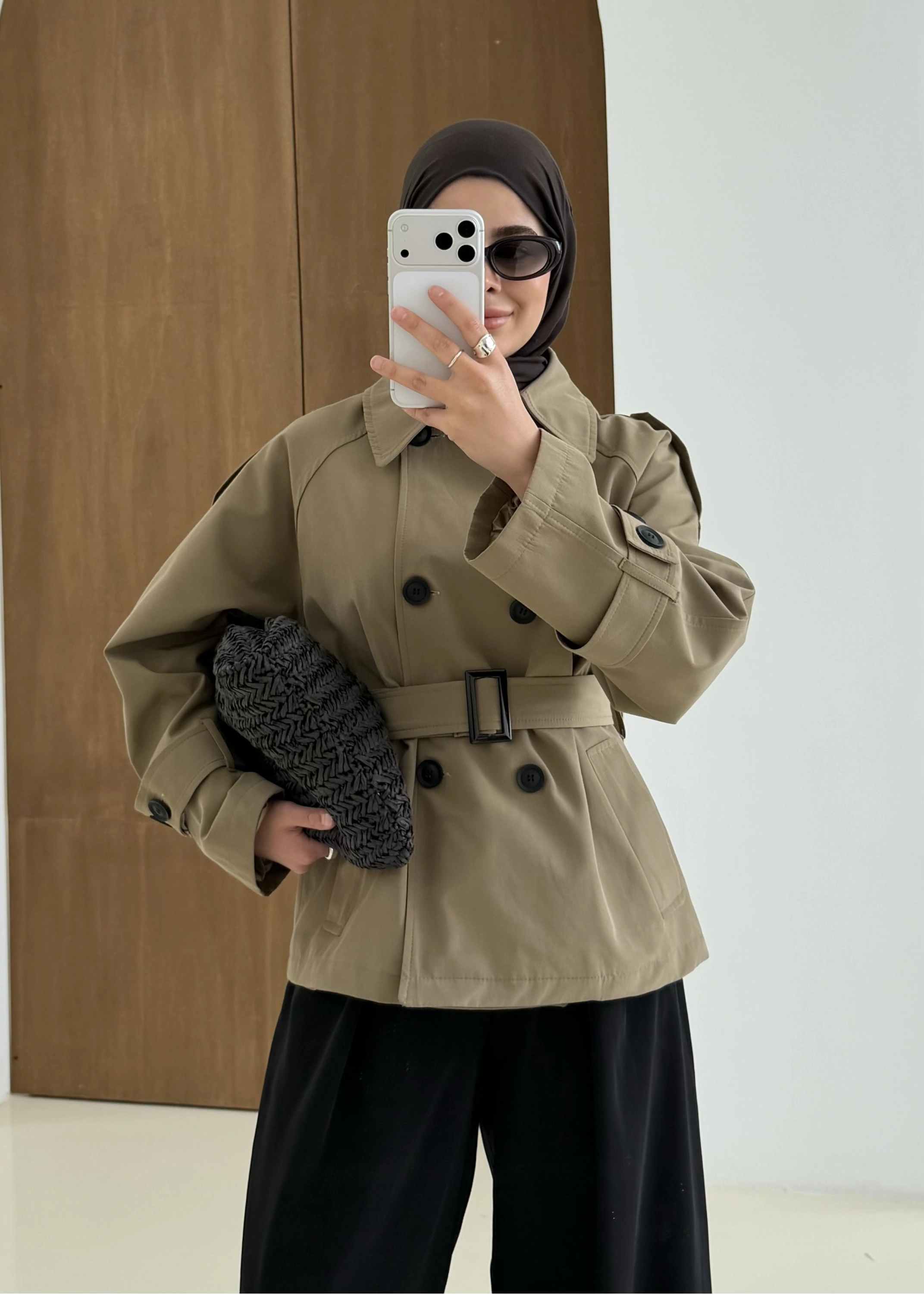 2091 BERSHKA PREMİUM TRENÇ YEŞİL