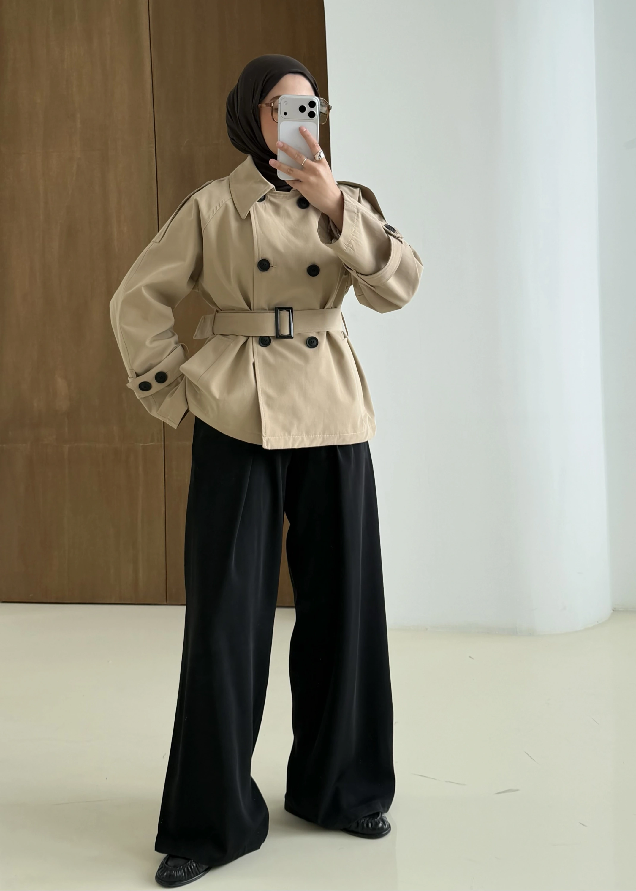 2091 BERSHKA PREMİUM TRENÇ TAŞ