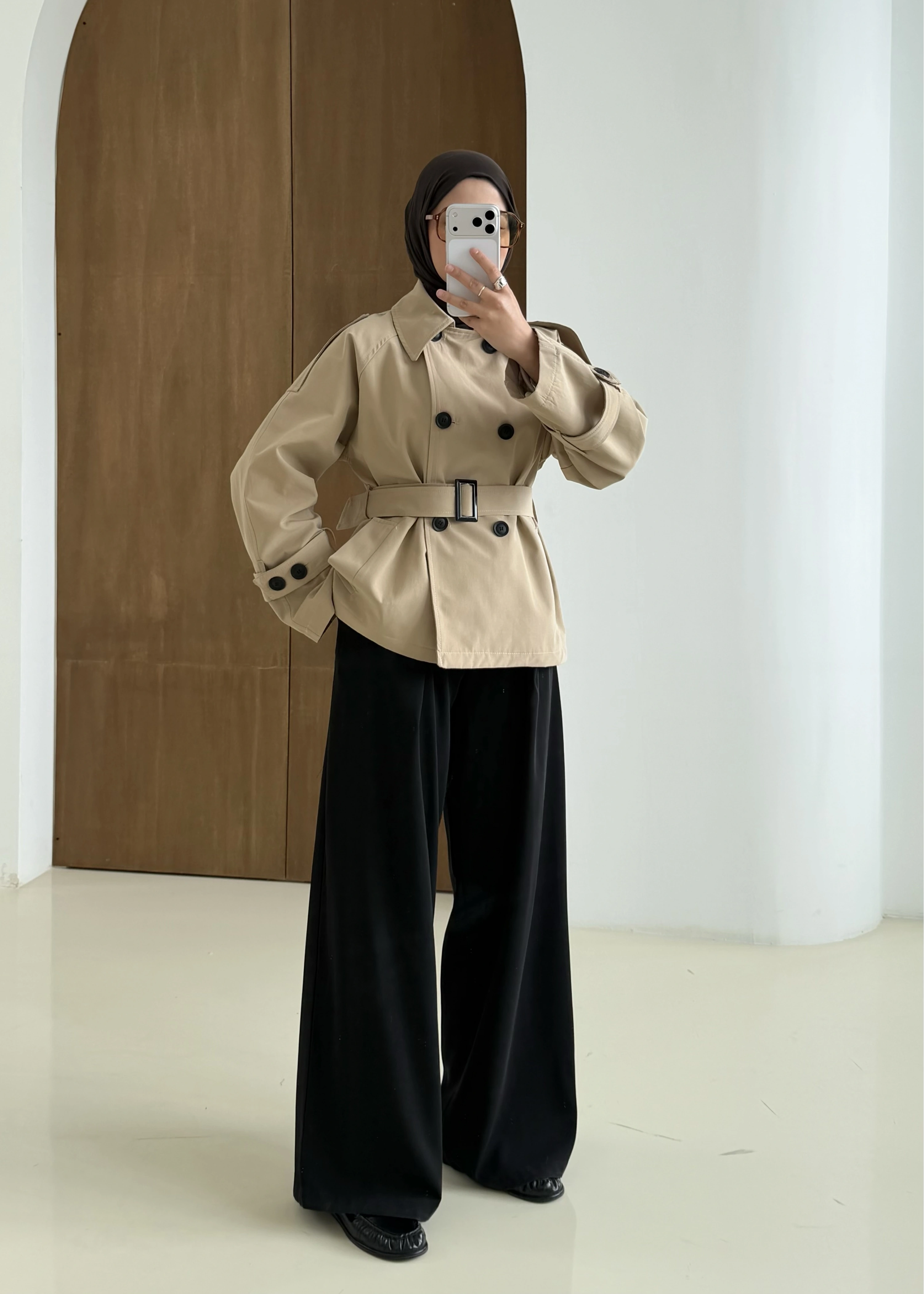 2091 BERSHKA PREMİUM TRENÇ TAŞ