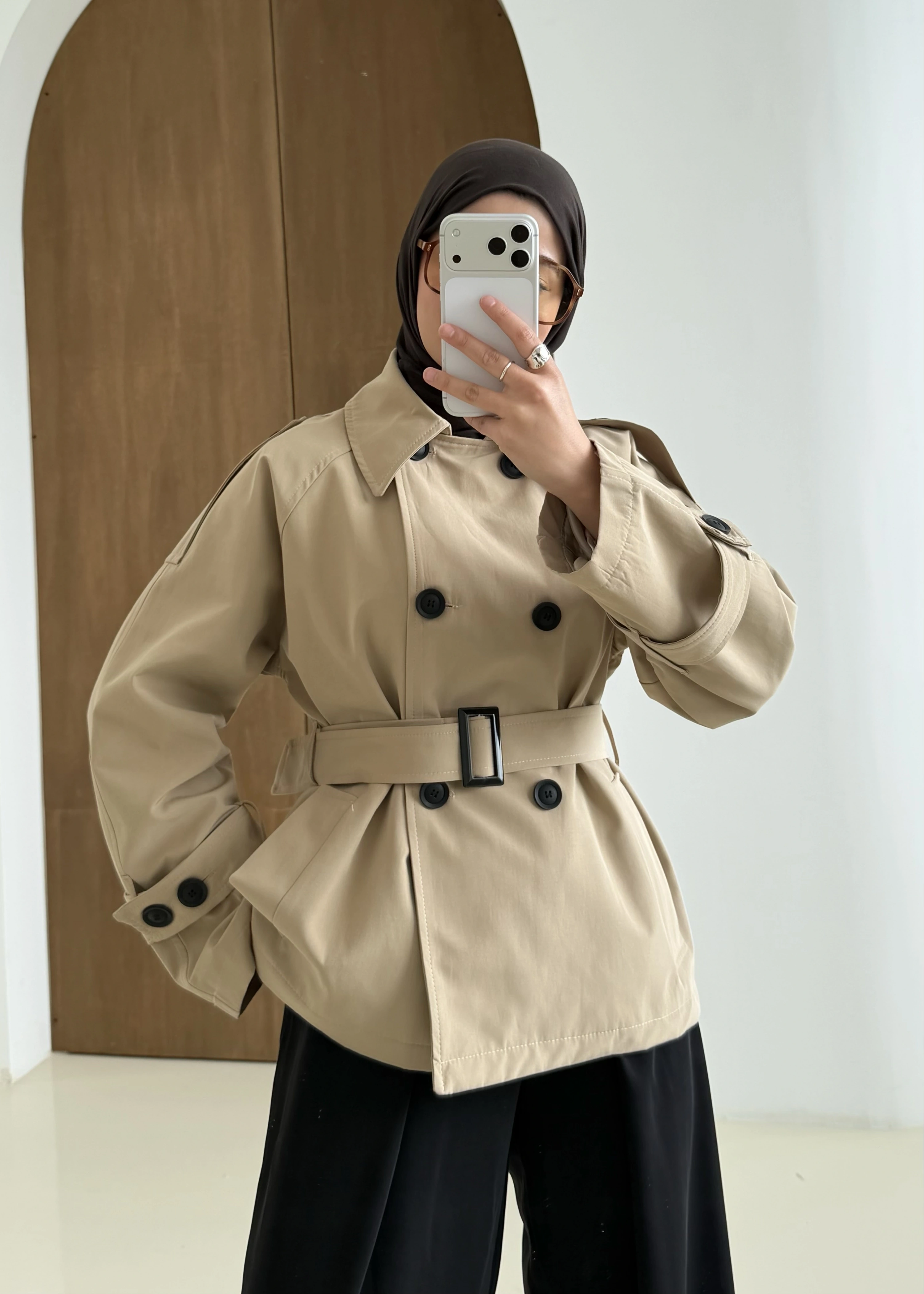 2091 BERSHKA PREMİUM TRENÇ TAŞ