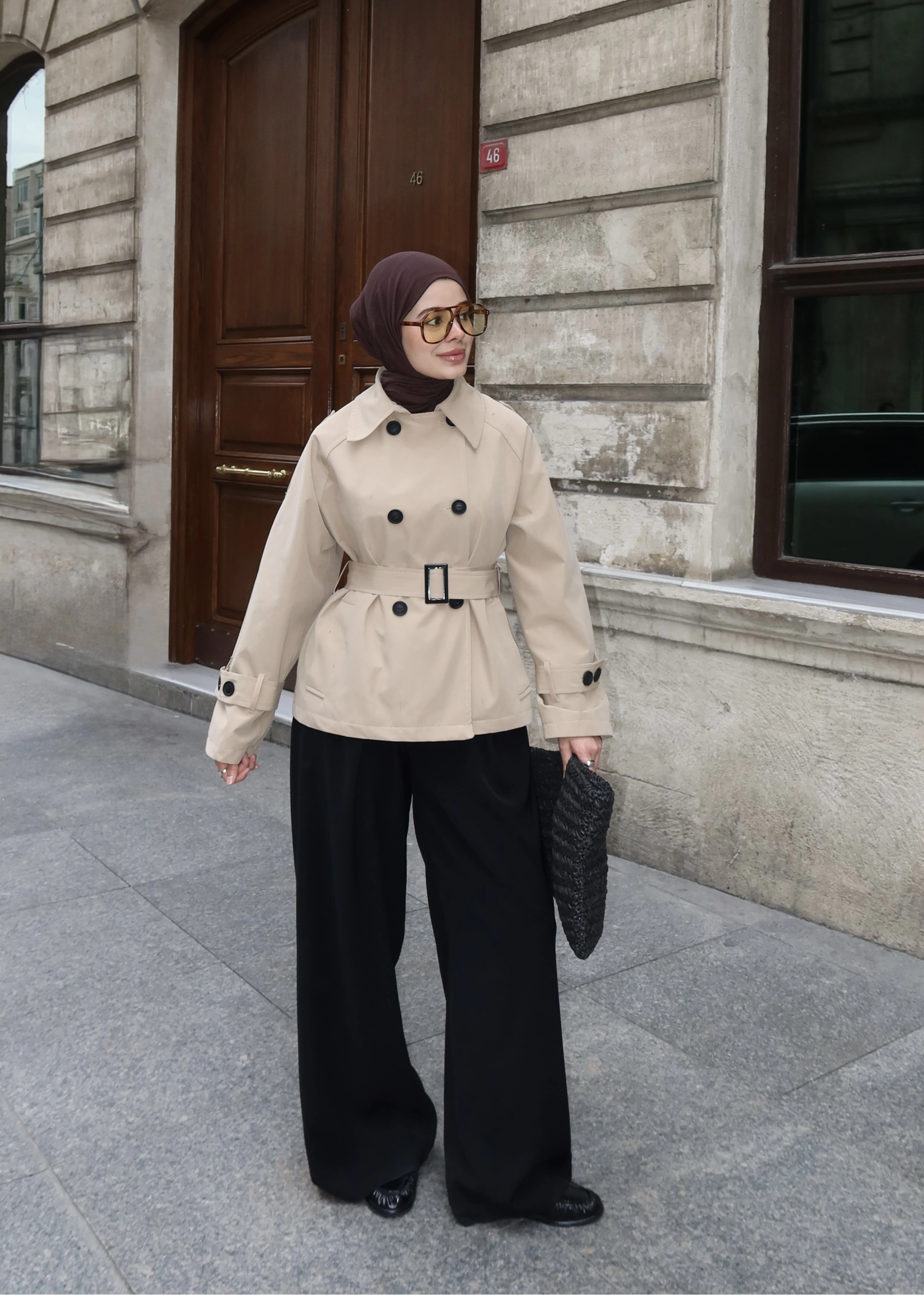 2091 BERSHKA PREMİUM TRENÇ TAŞ