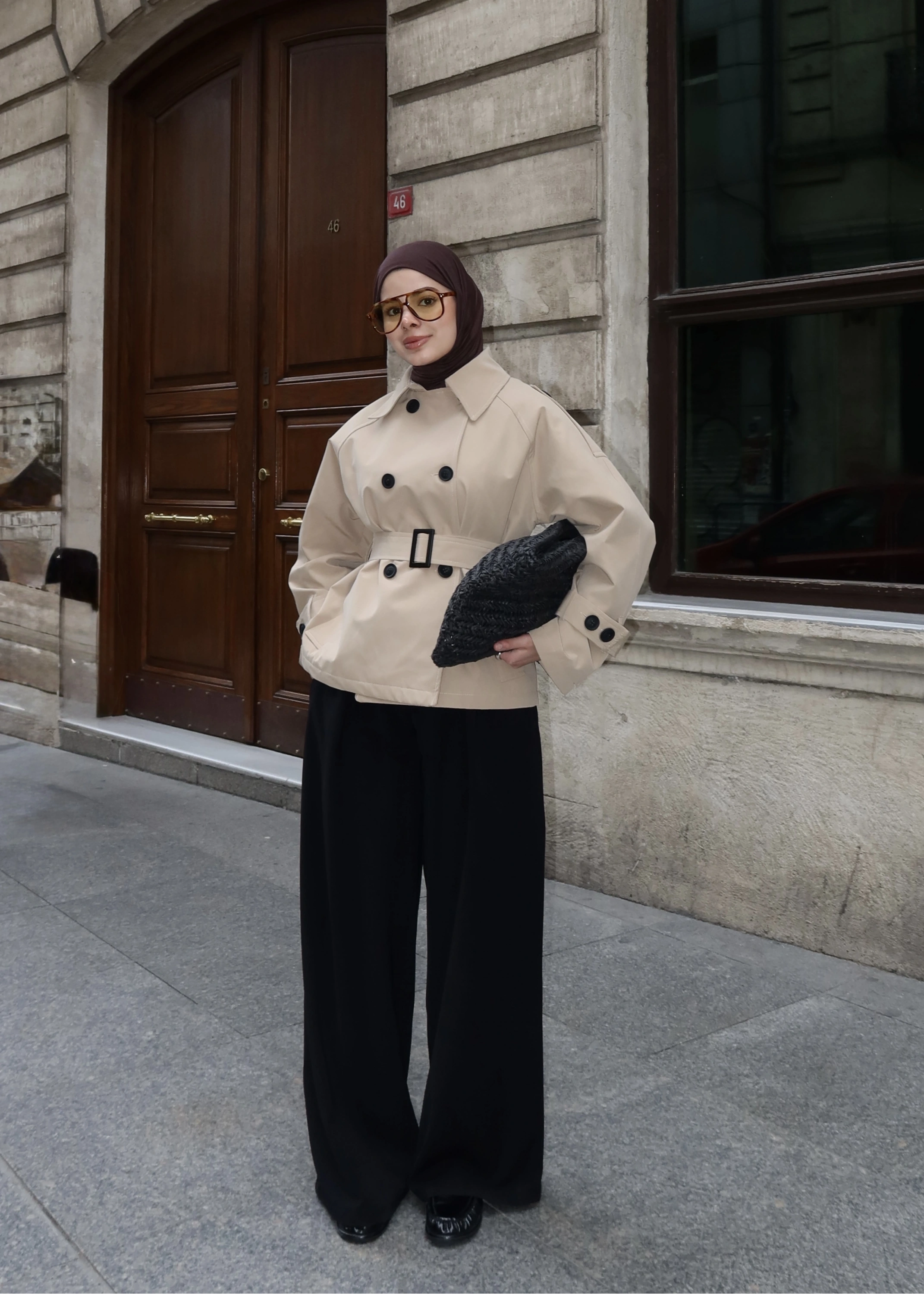 2091 BERSHKA PREMİUM TRENÇ TAŞ