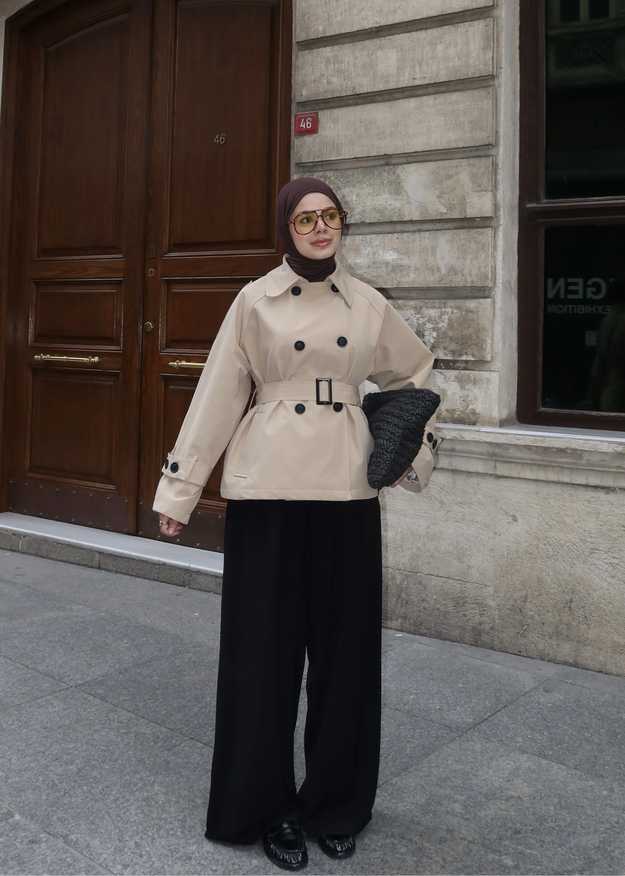 2091 BERSHKA PREMİUM TRENÇ TAŞ