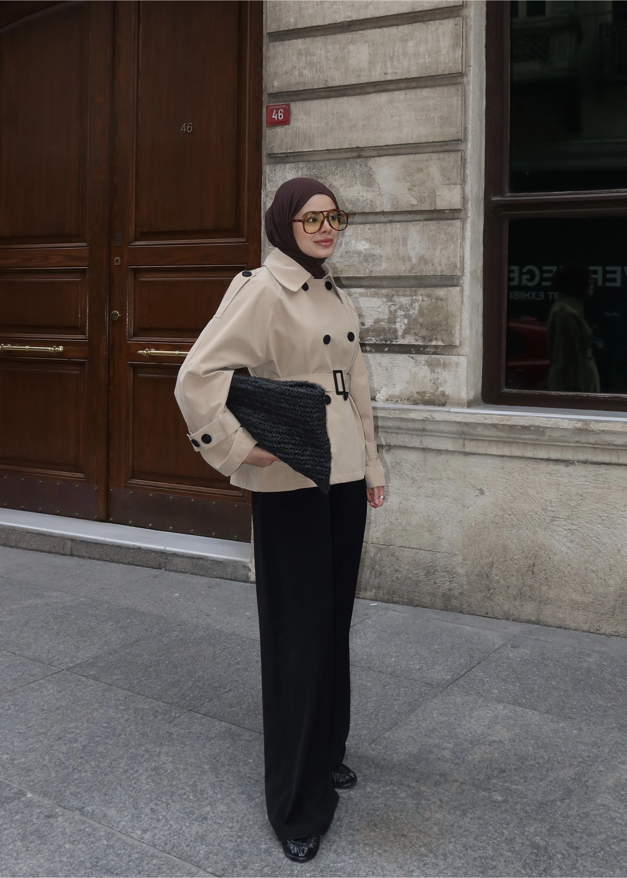 2091 BERSHKA PREMİUM TRENÇ TAŞ