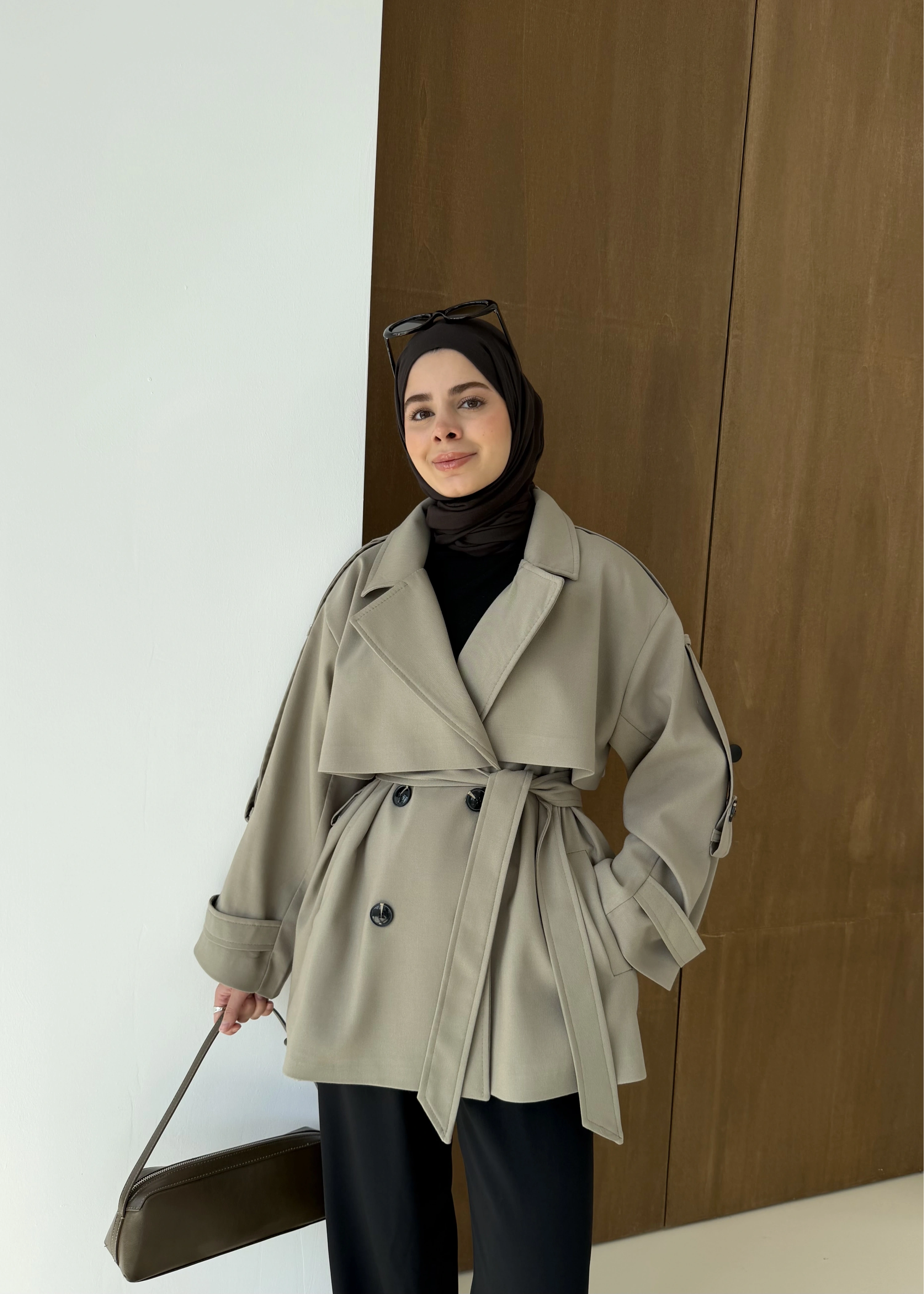 2044 Poleviskon ASTARLI TRENÇKOT koyu yeşil