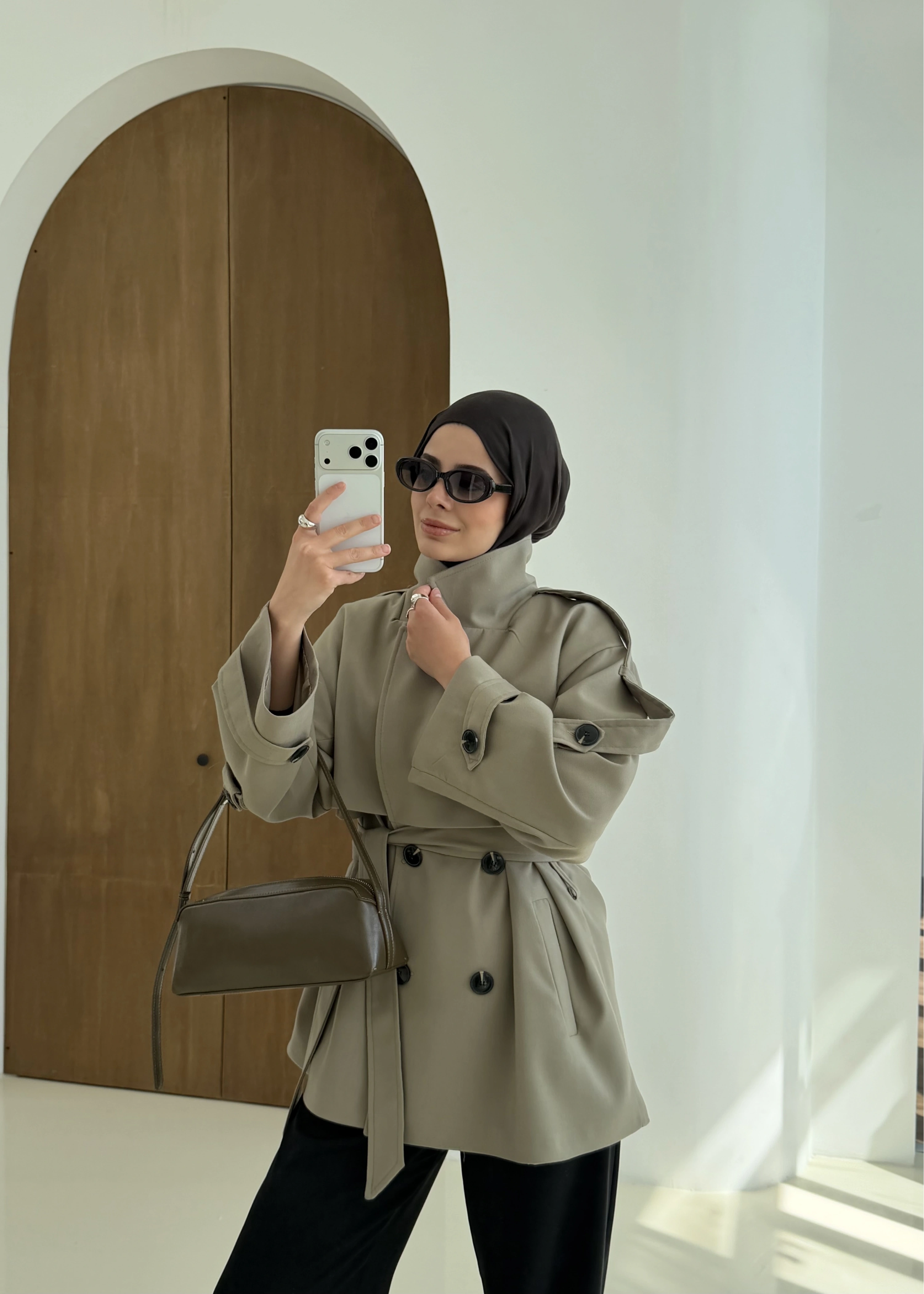 2044 Poleviskon ASTARLI TRENÇKOT koyu yeşil