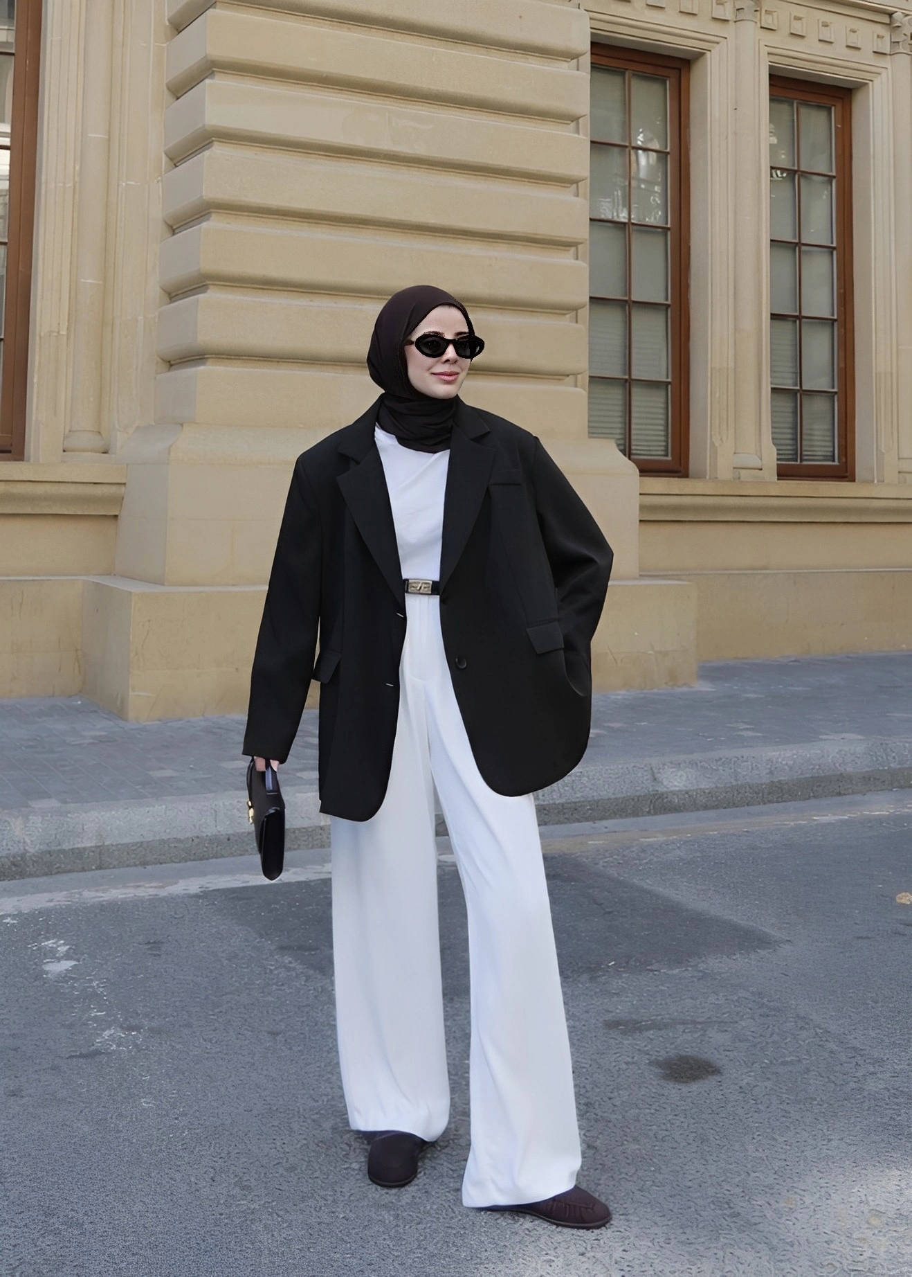 Oversize Premium Astarlı Blazer__ siyah