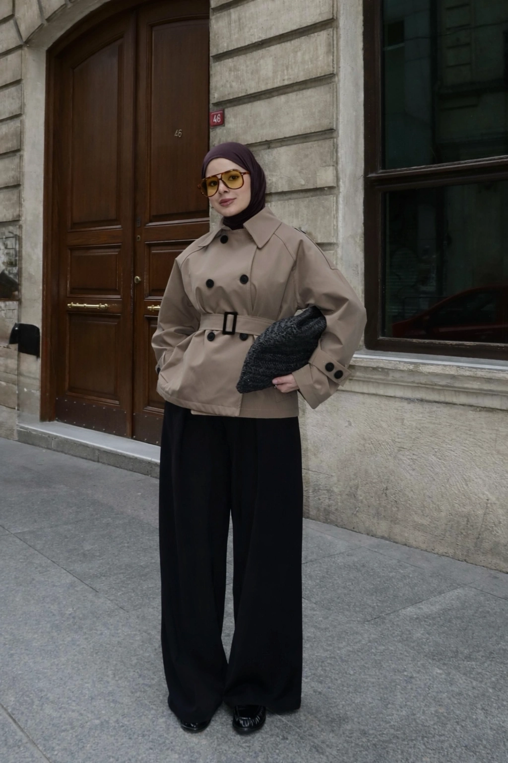 2091 BERSHKA PREMİUM TRENÇ mat yeşil