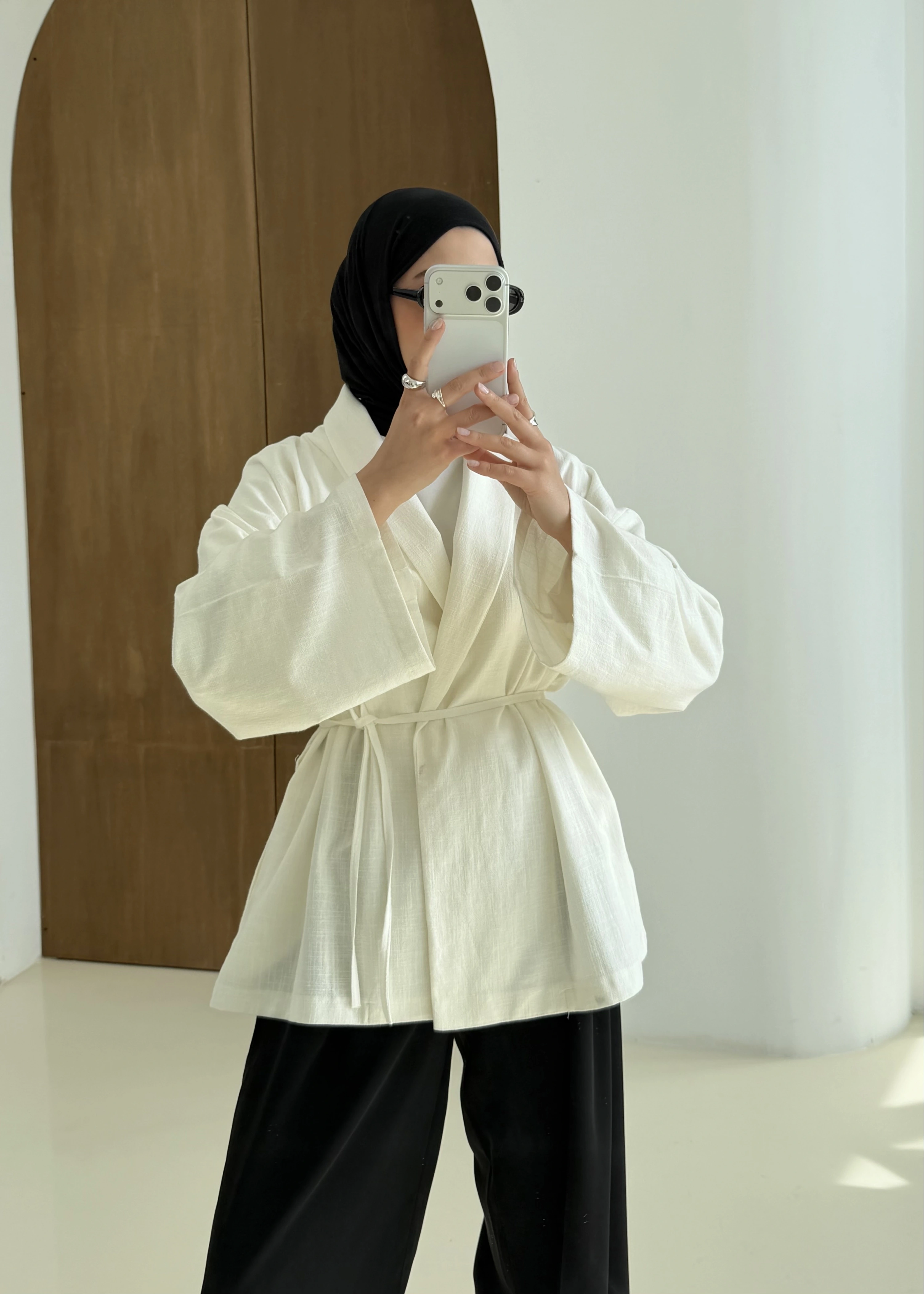 001 BAĞALAMALI KİMONO BEYAZ