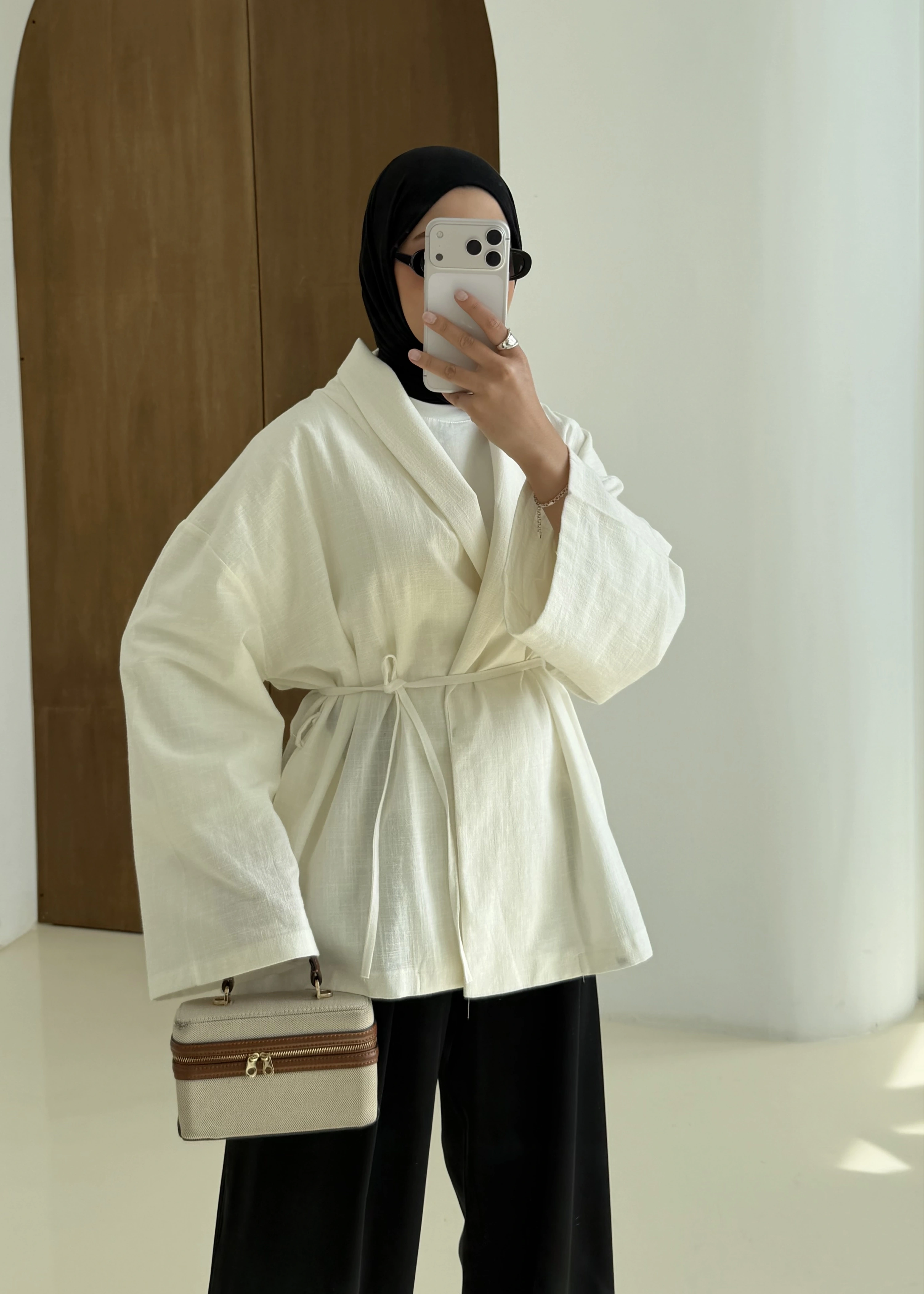 001 BAĞALAMALI KİMONO BEYAZ