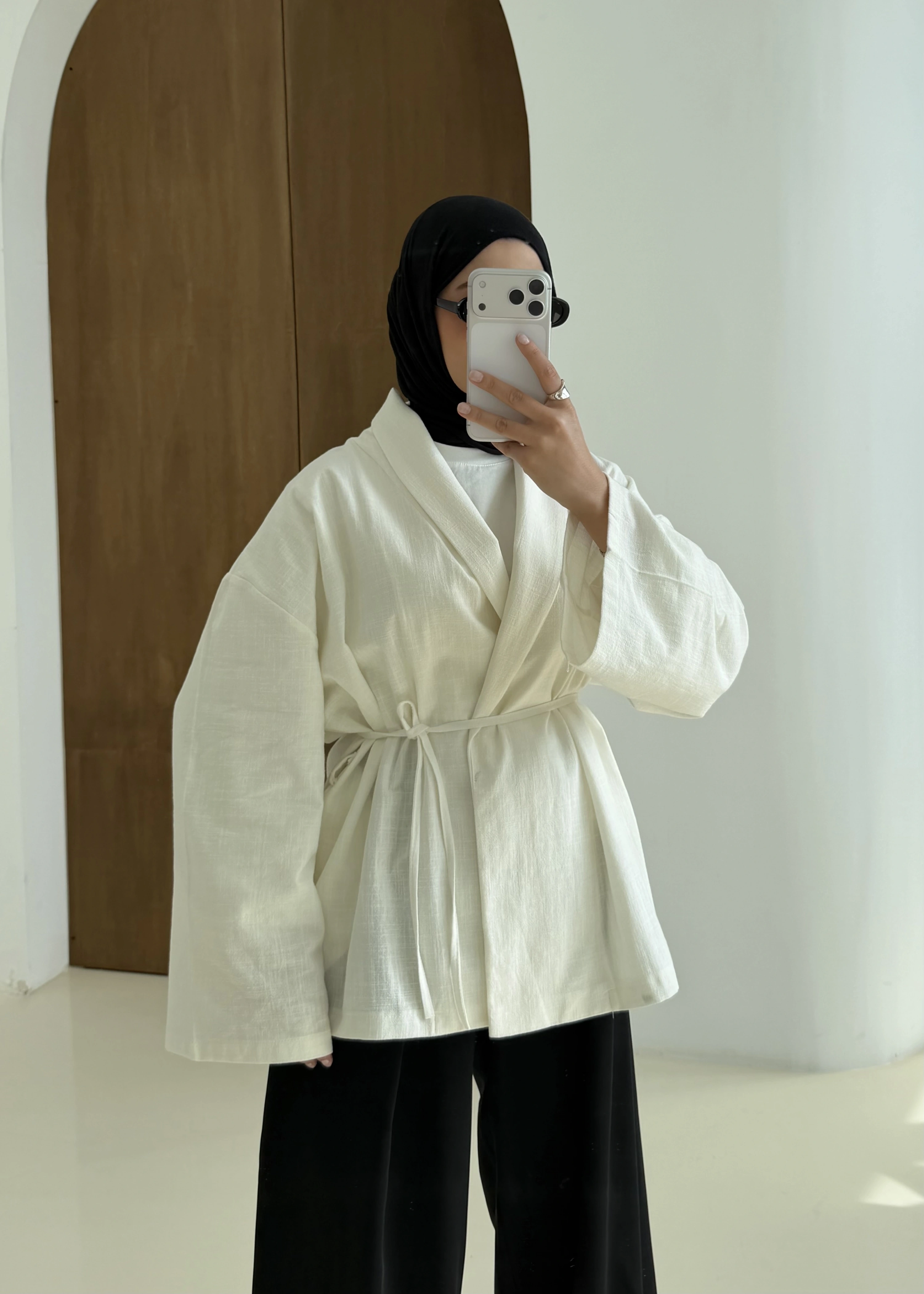 001 BAĞALAMALI KİMONO BEYAZ