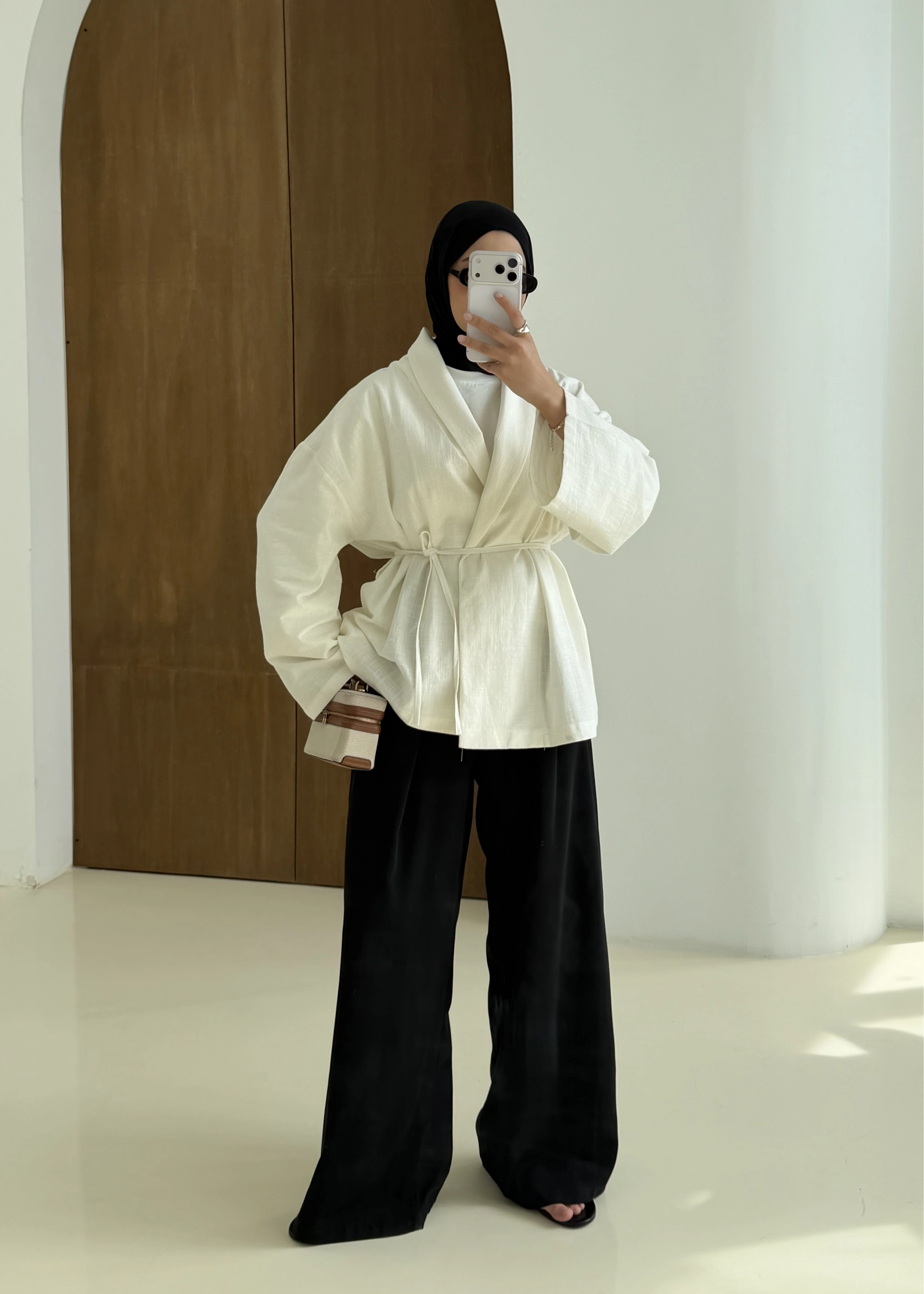 001 BAĞALAMALI KİMONO BEYAZ