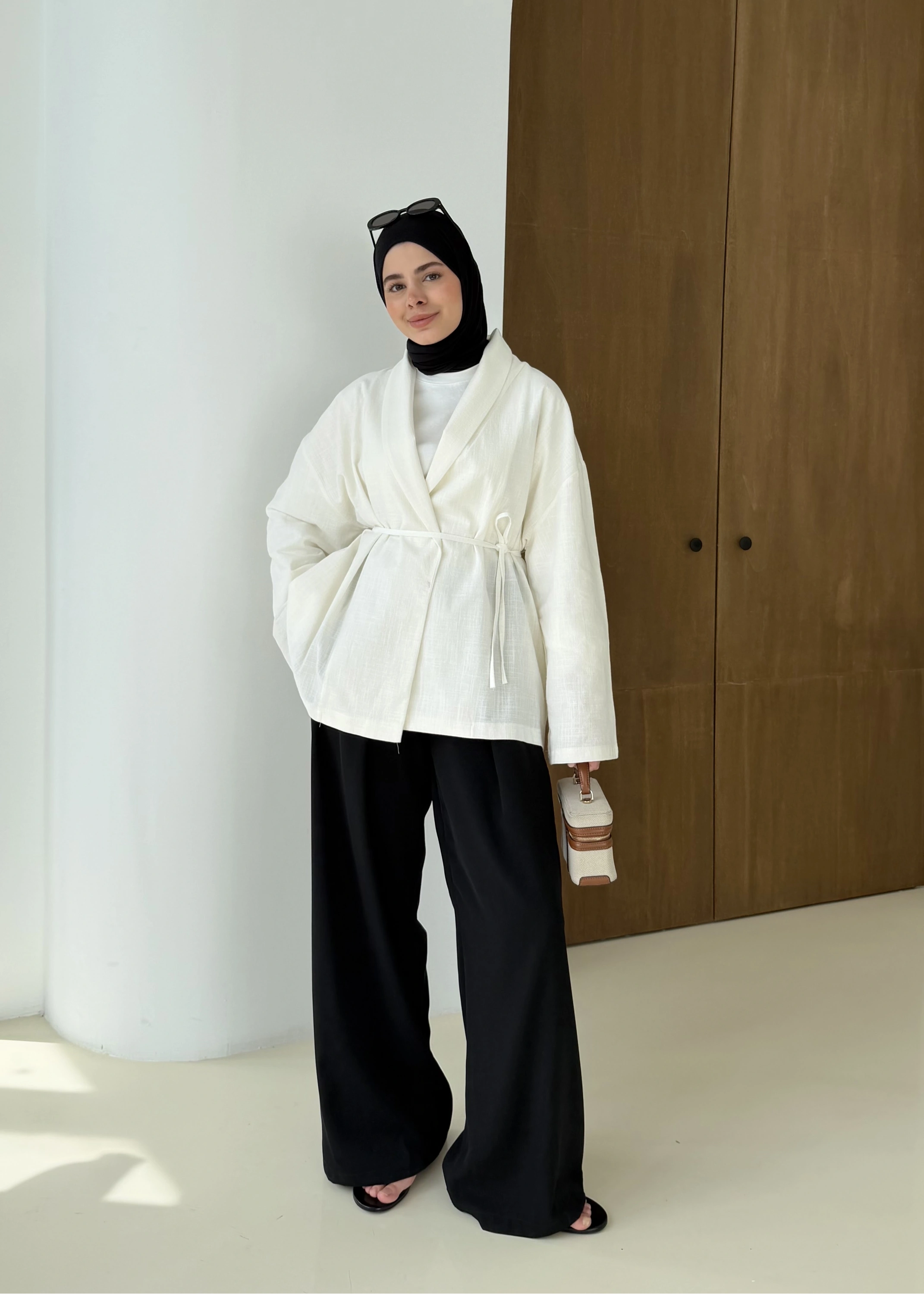 001 BAĞALAMALI KİMONO BEYAZ