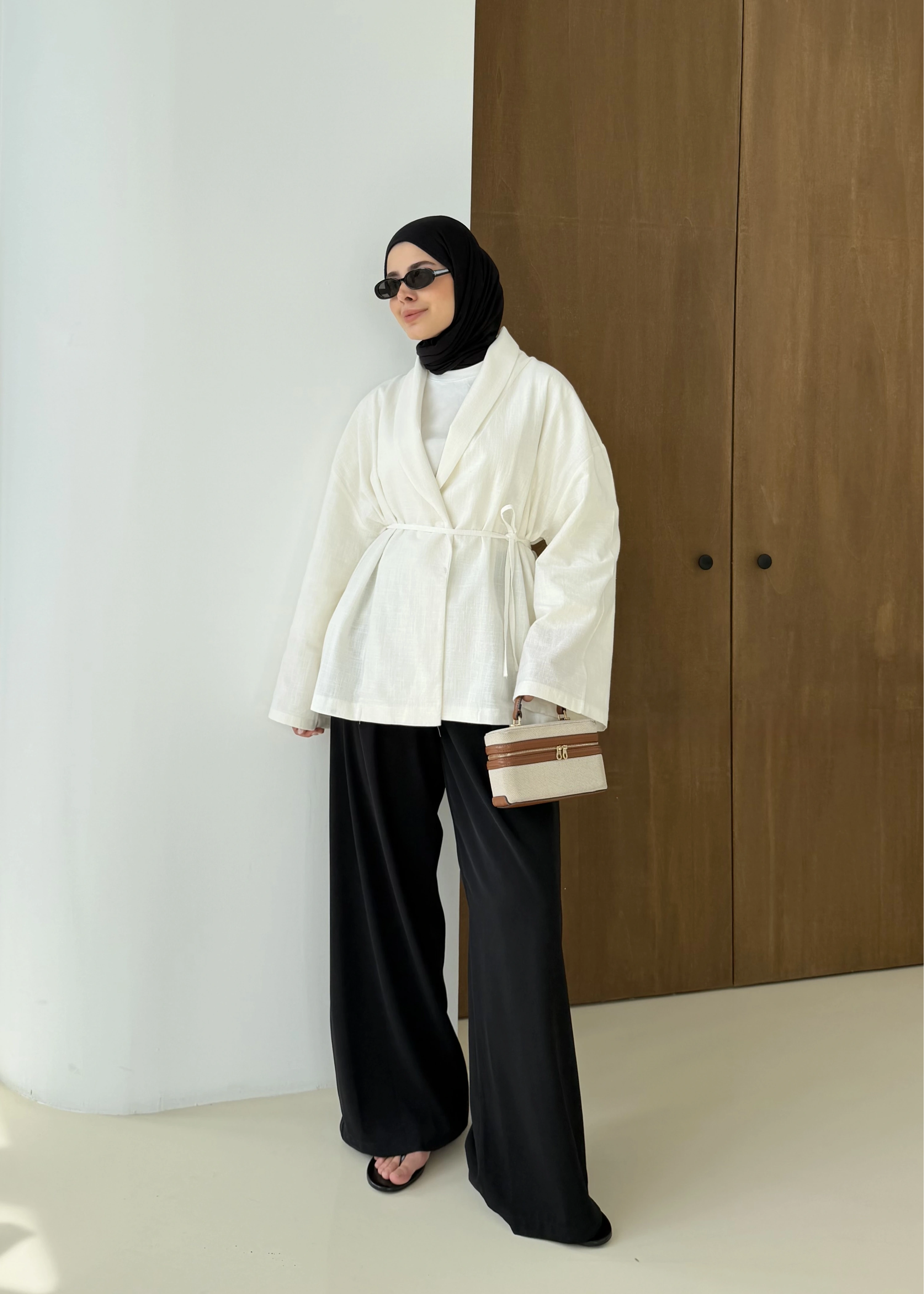 001 BAĞALAMALI KİMONO BEYAZ