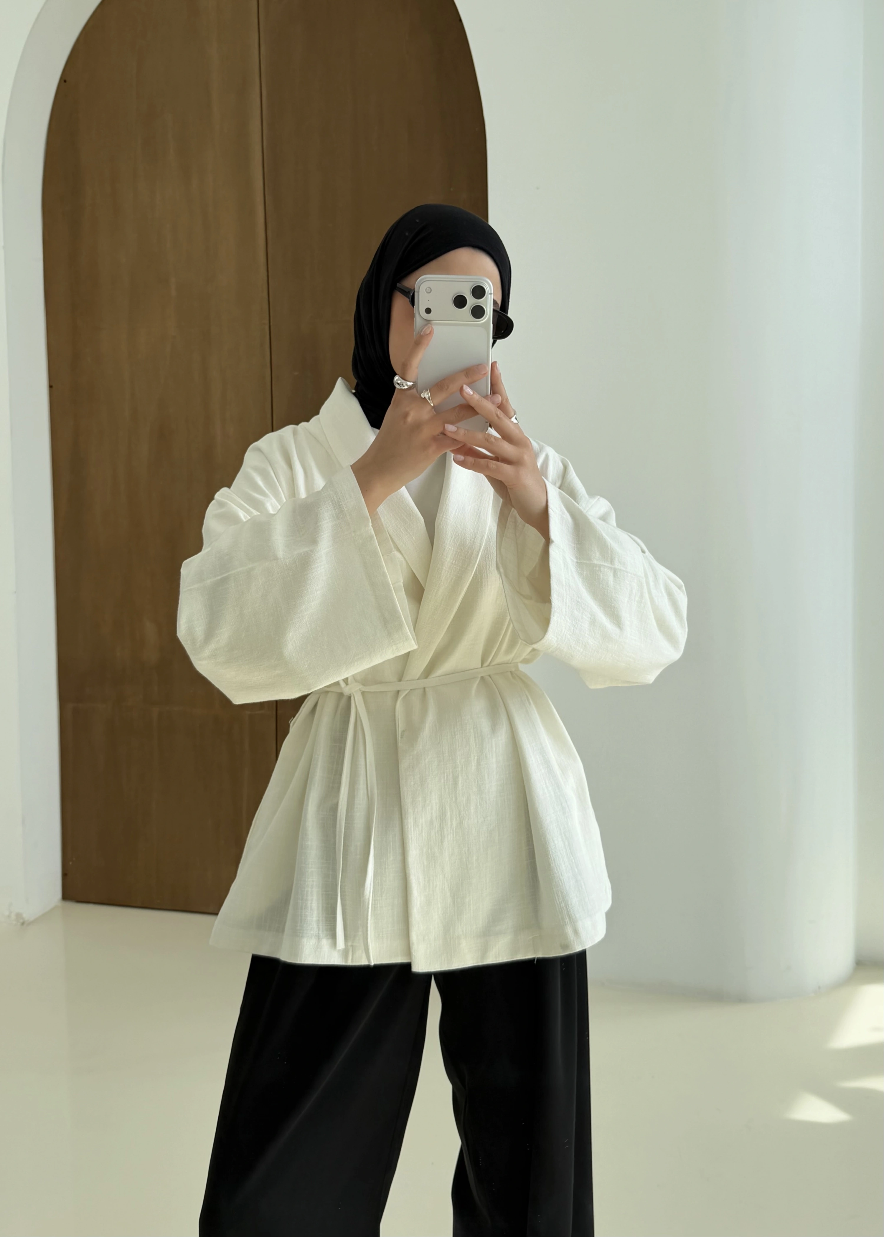 001 BAĞALAMALI KİMONO BEYAZ