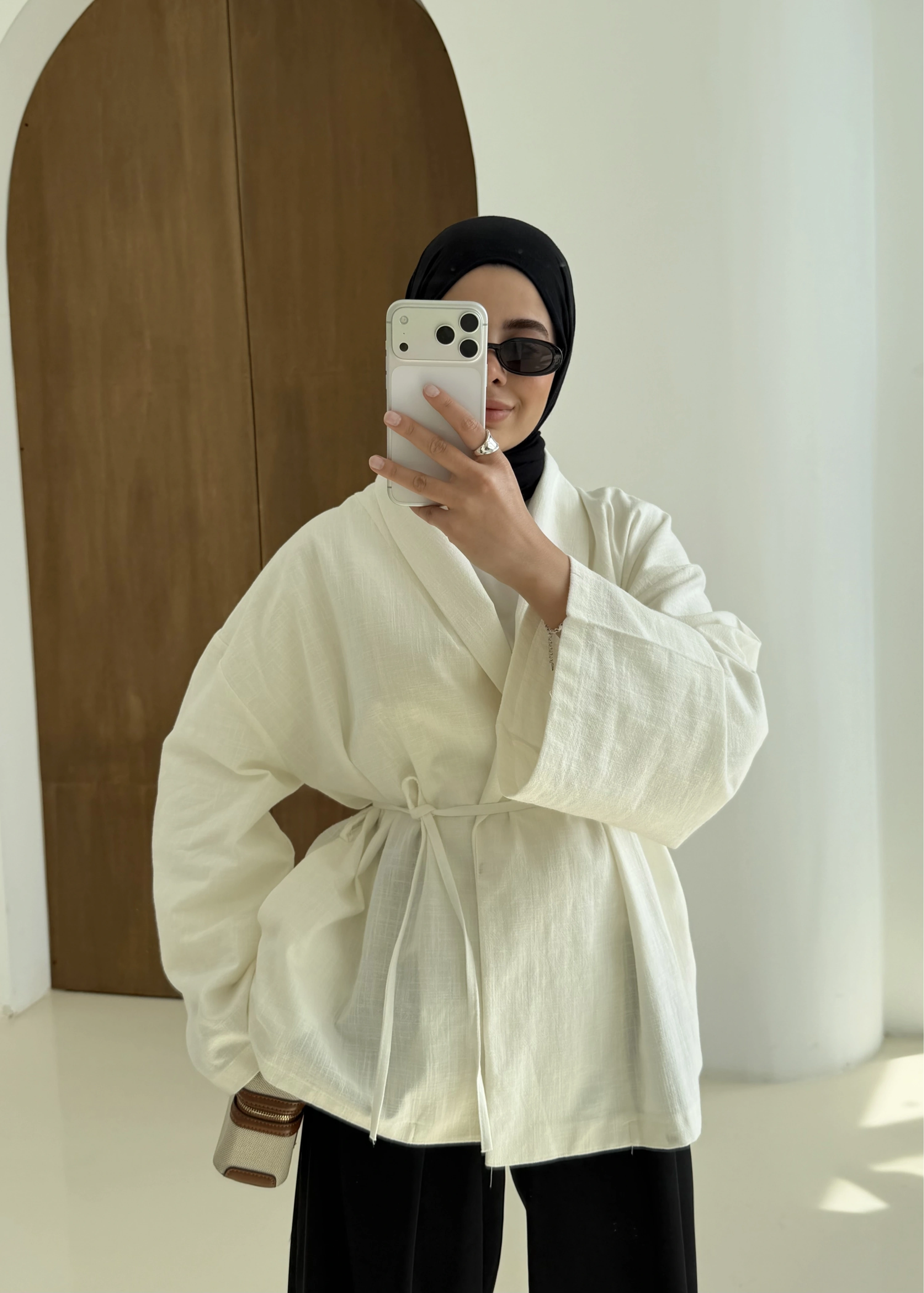 001 BAĞALAMALI KİMONO BEYAZ