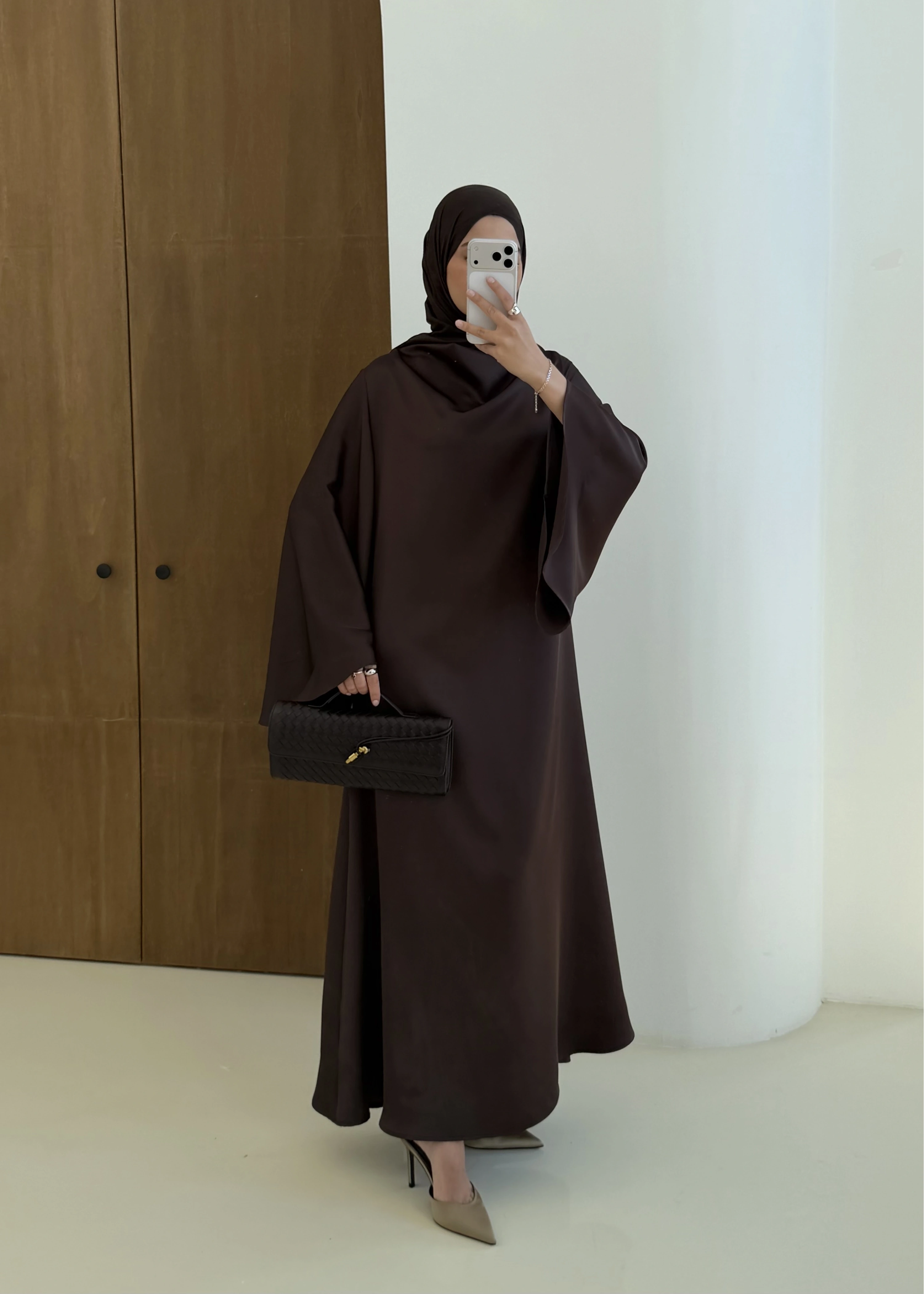 ___SATEN ELBİSE KAHVE